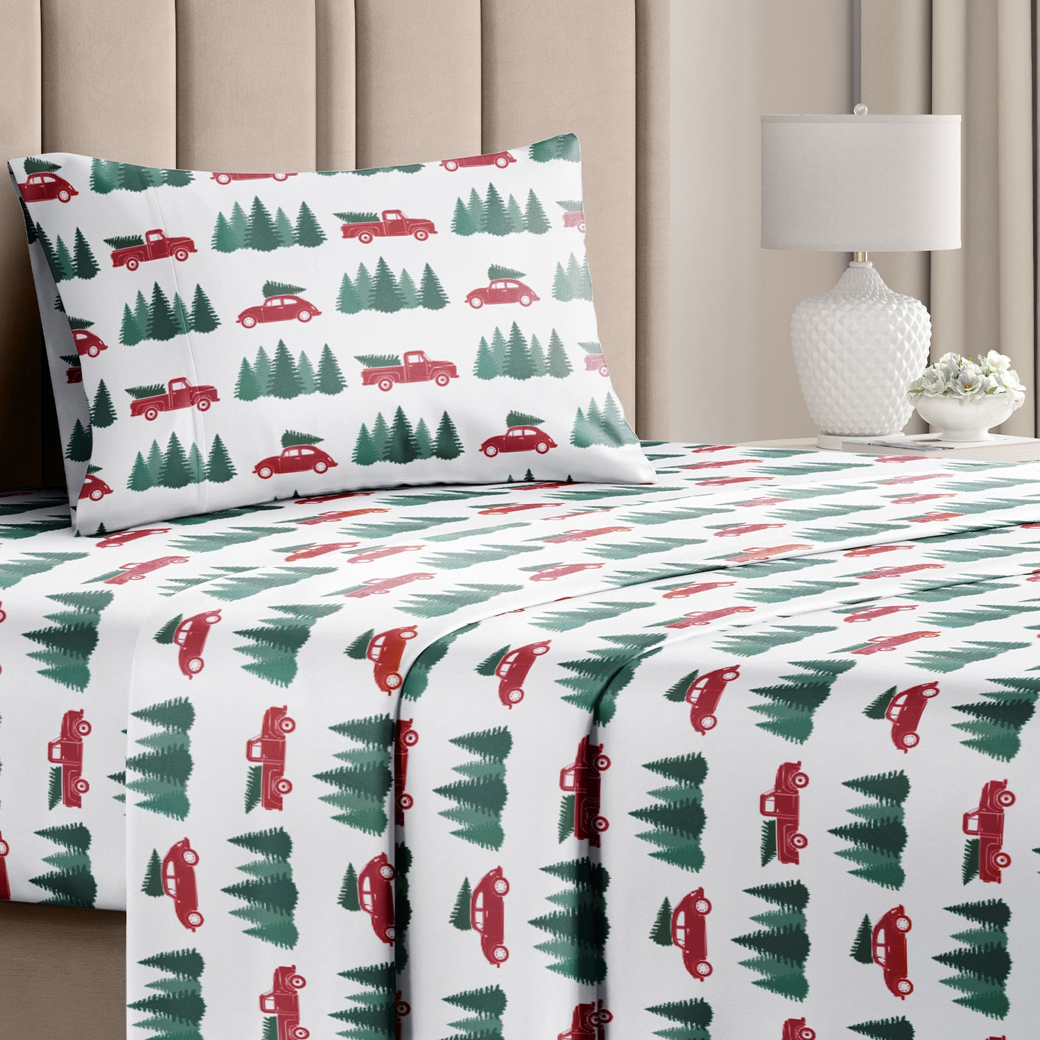 tes 4 Piece Christmas Microfiber