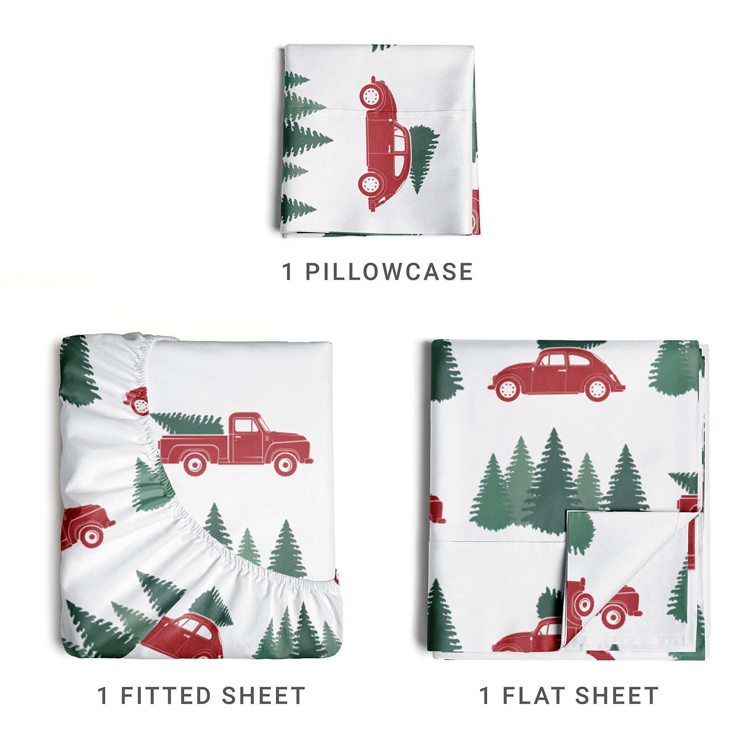 tes 4 Piece Christmas Microfiber