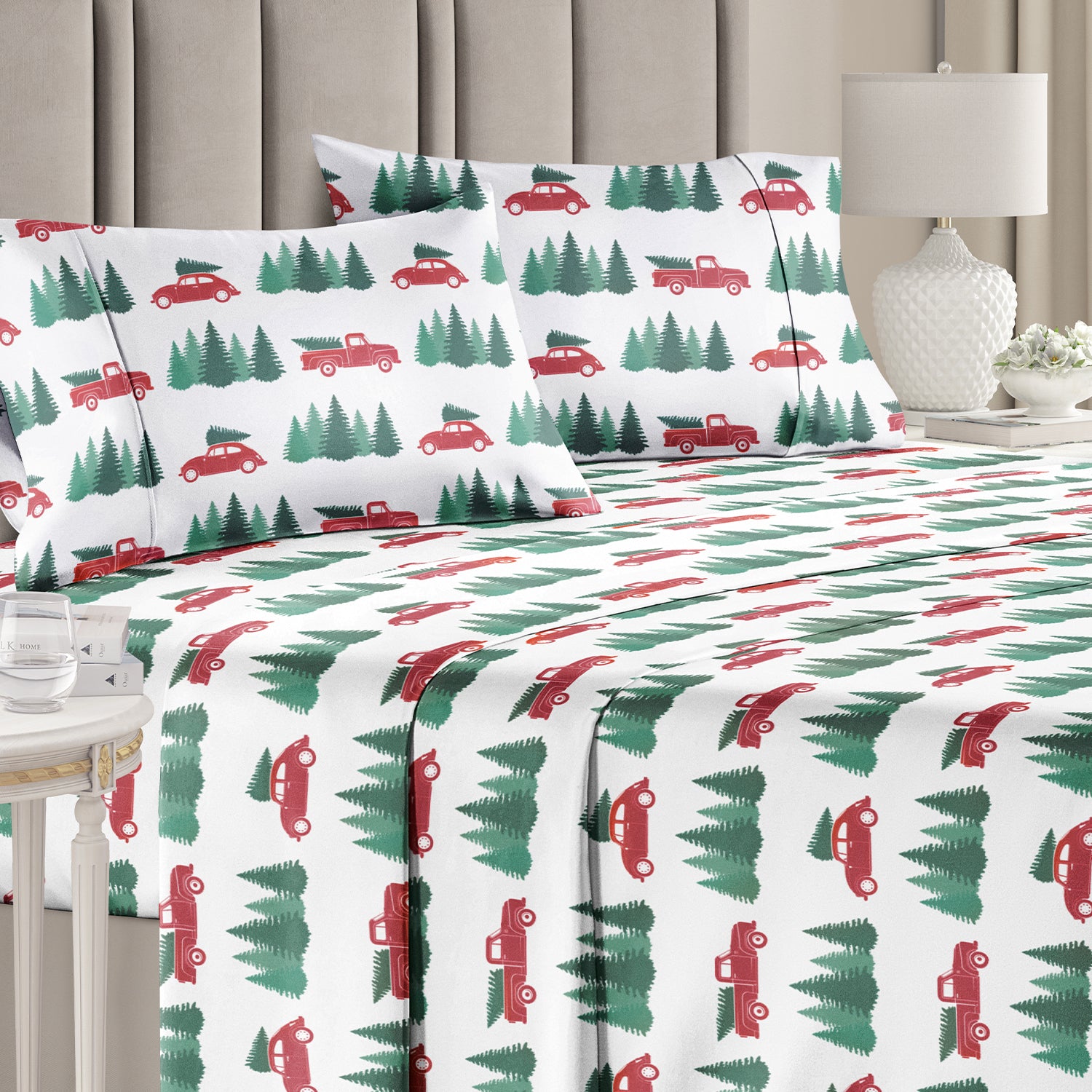 tes 4 Piece Christmas Microfiber