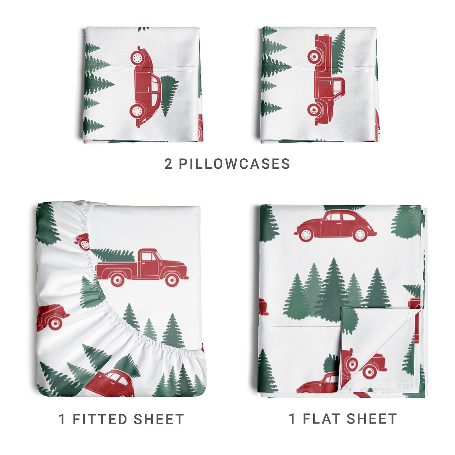 tes 4 Piece Christmas Microfiber