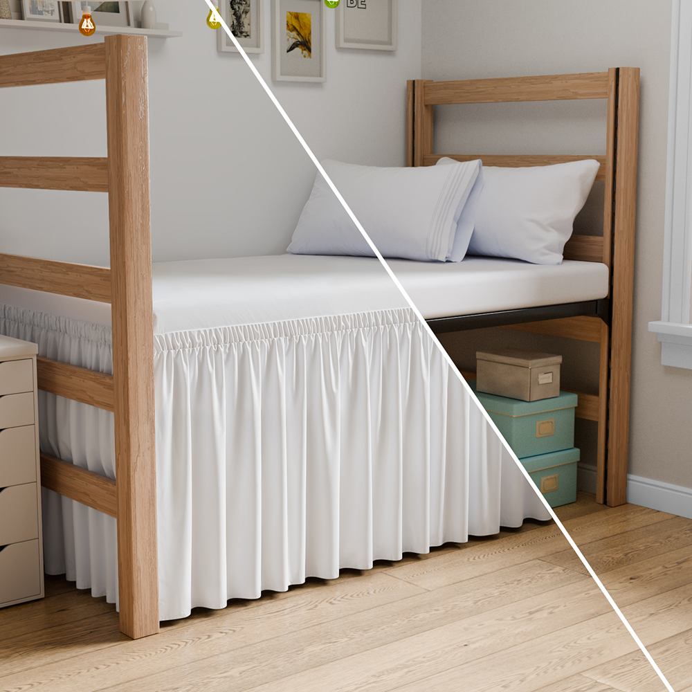 Wrap Around Dorm Room Bed Skirt