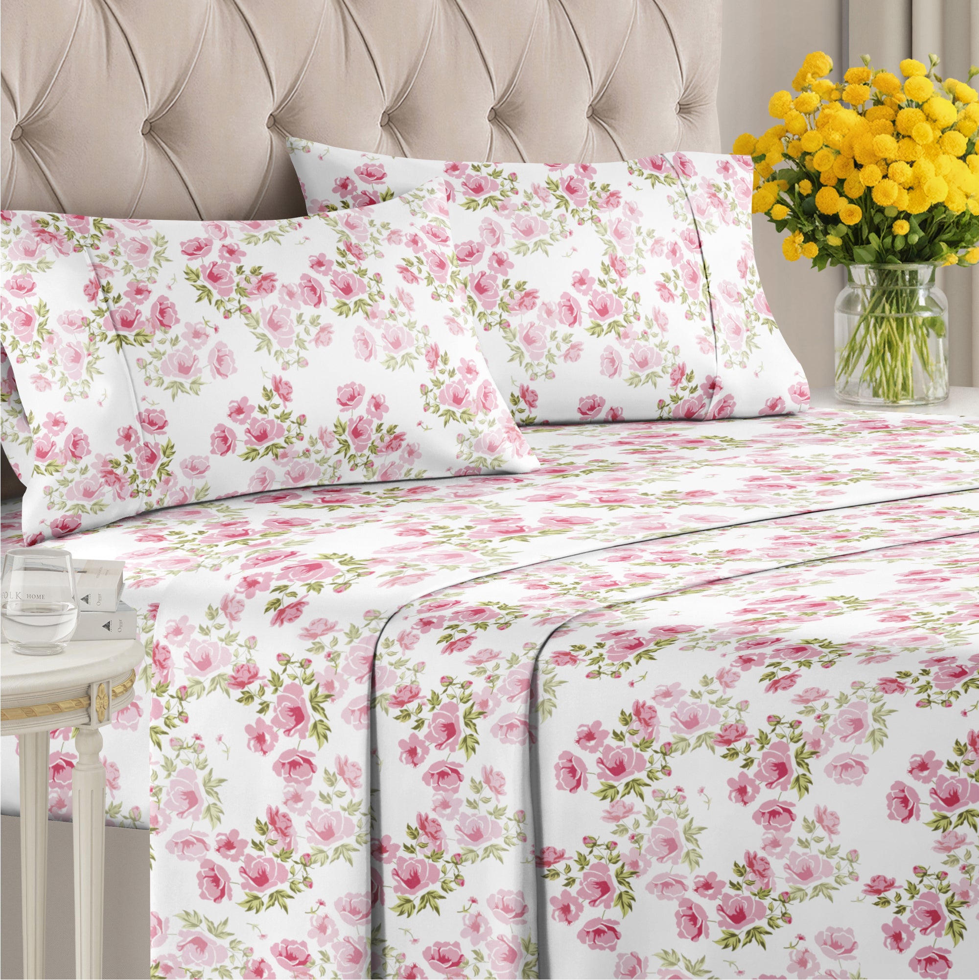 tes 4 Piece Floral Sheet Set