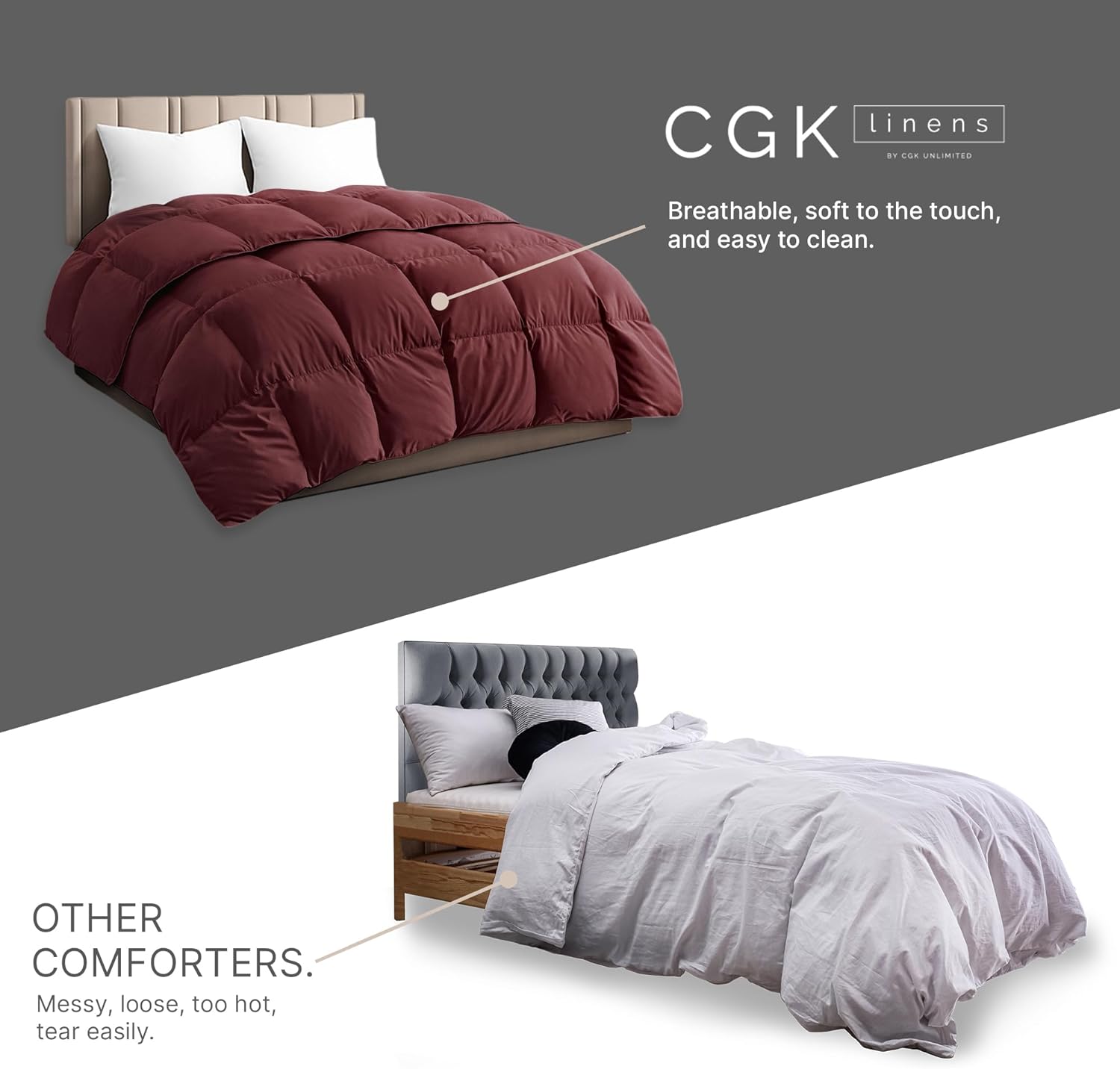 Clara Clark Alternative Goose Down Reversible Comforter With 2