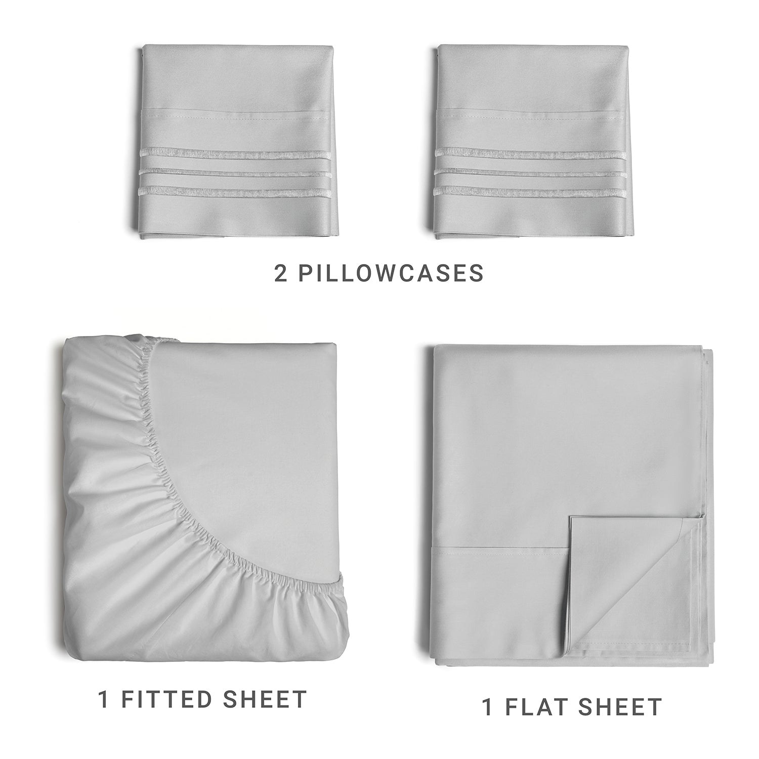 tes 4pc Sheet Set New Colors/Patterns - French Grey