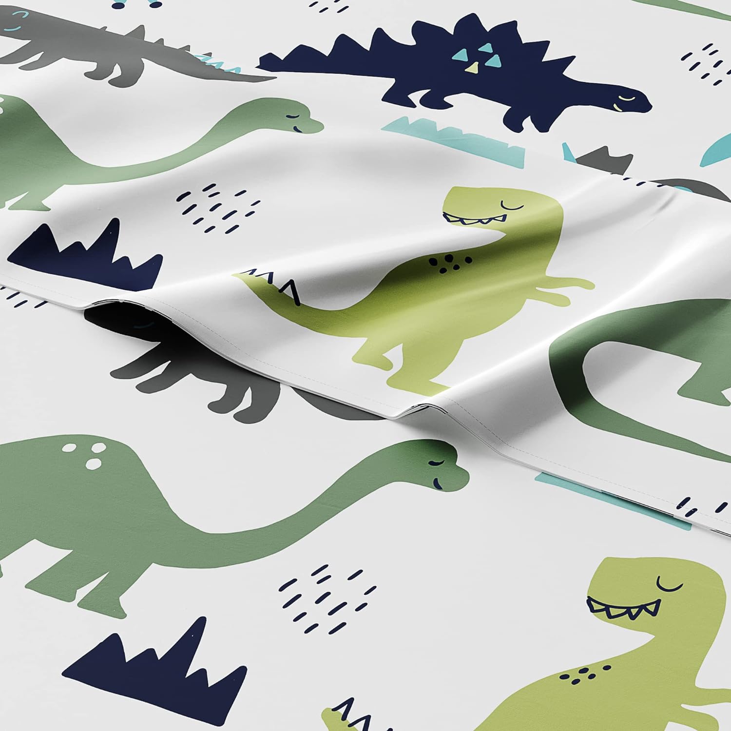 tes New Kids Sheet Set - Green Dinosaurs