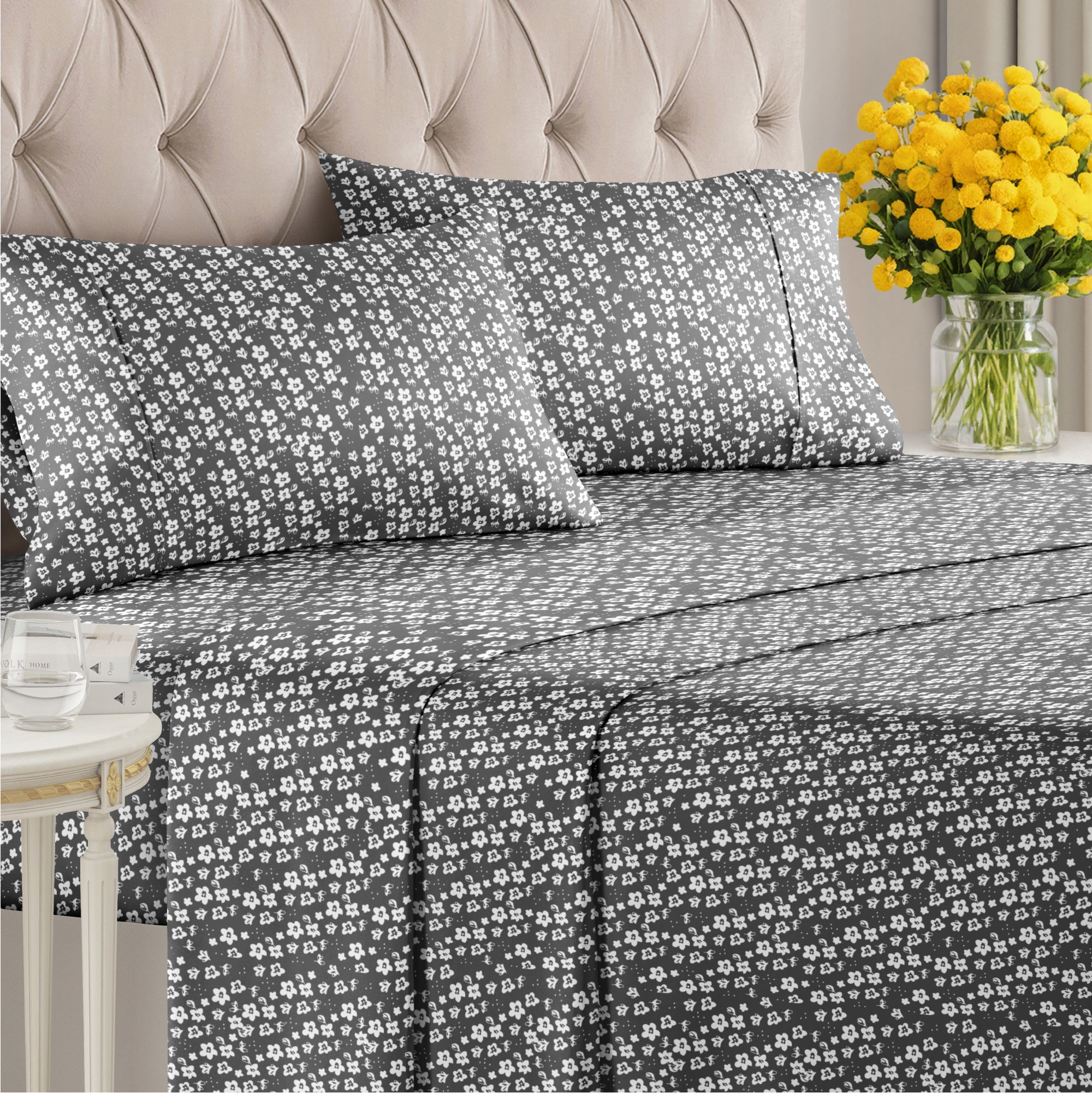 tes 4 Piece Floral Sheet Set