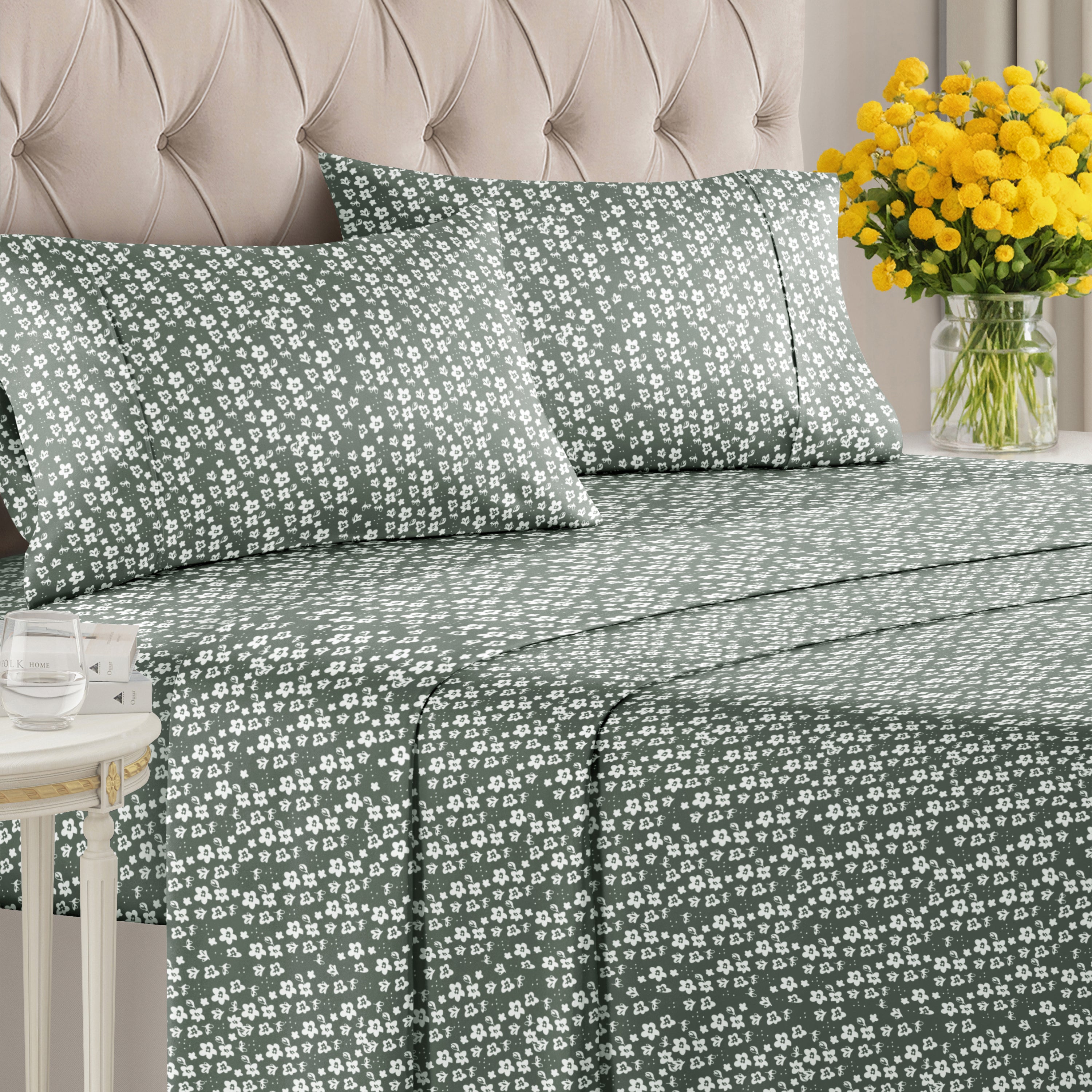 tes 4 Piece Floral Sheet Set