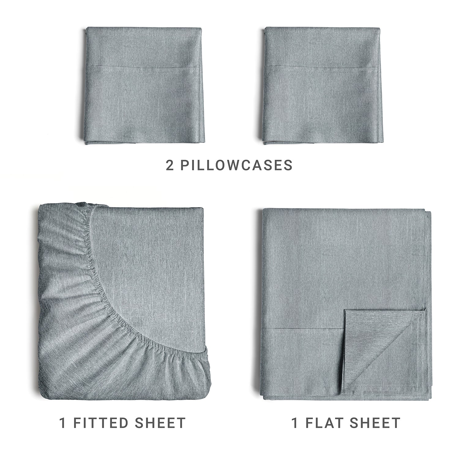 tes 4pc Sheet Set New Colors/Patterns - Heathered Blue