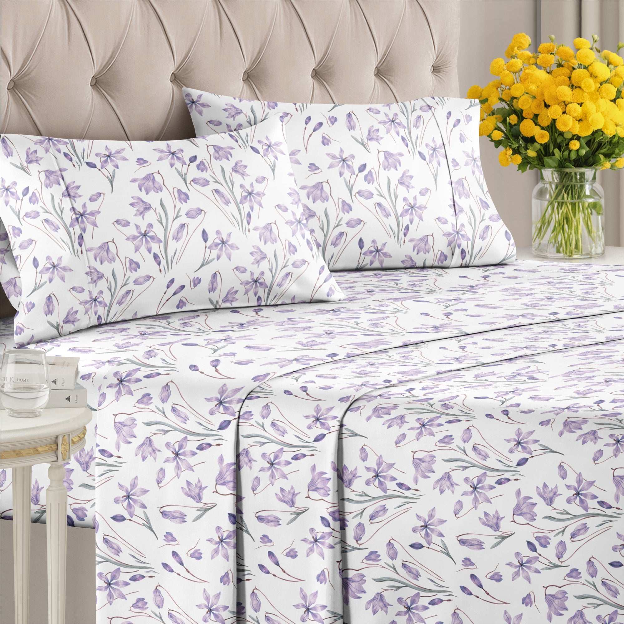 tes 4 Piece Floral Sheet Set