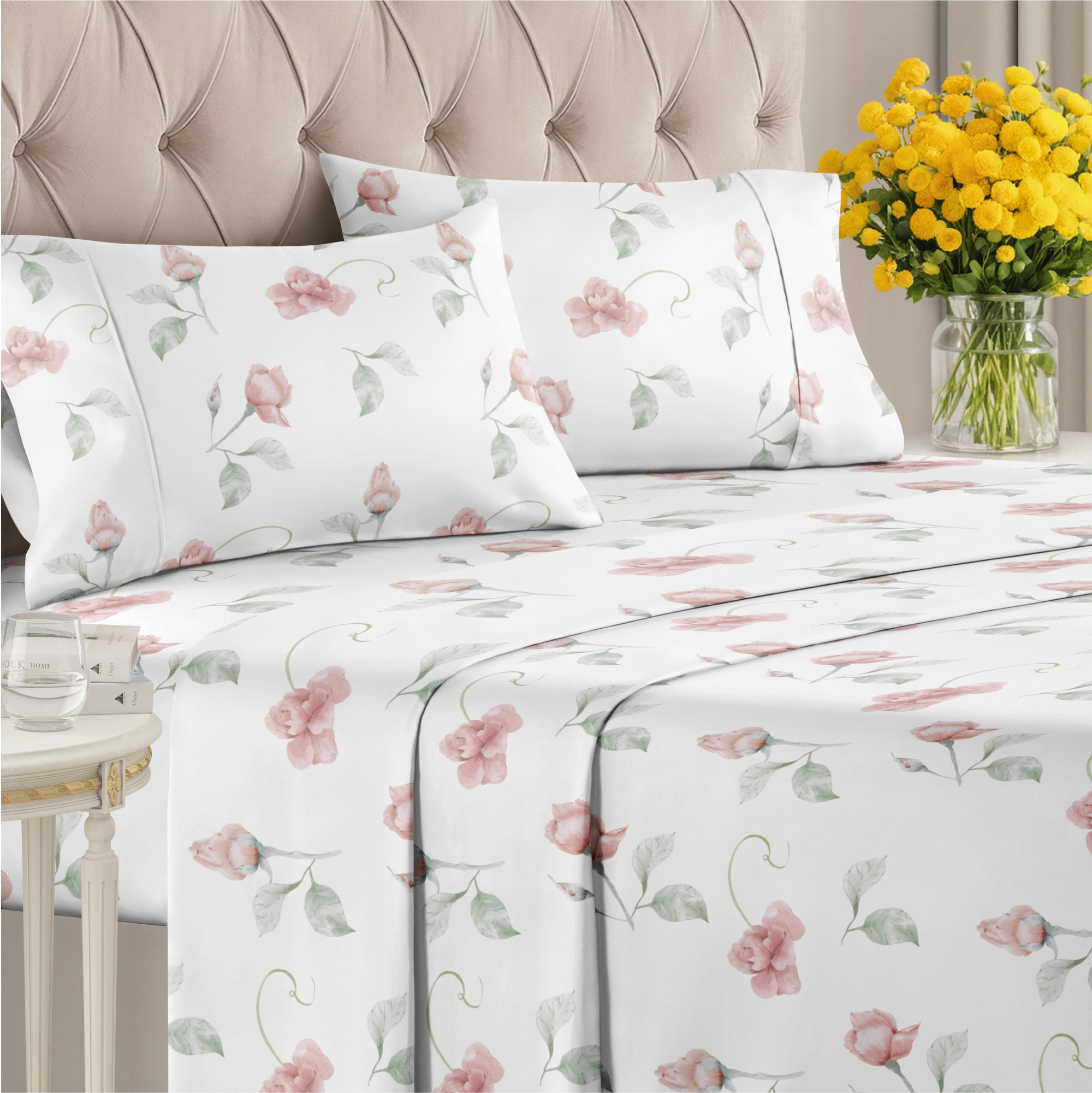 tes 4 Piece Floral Sheet Set