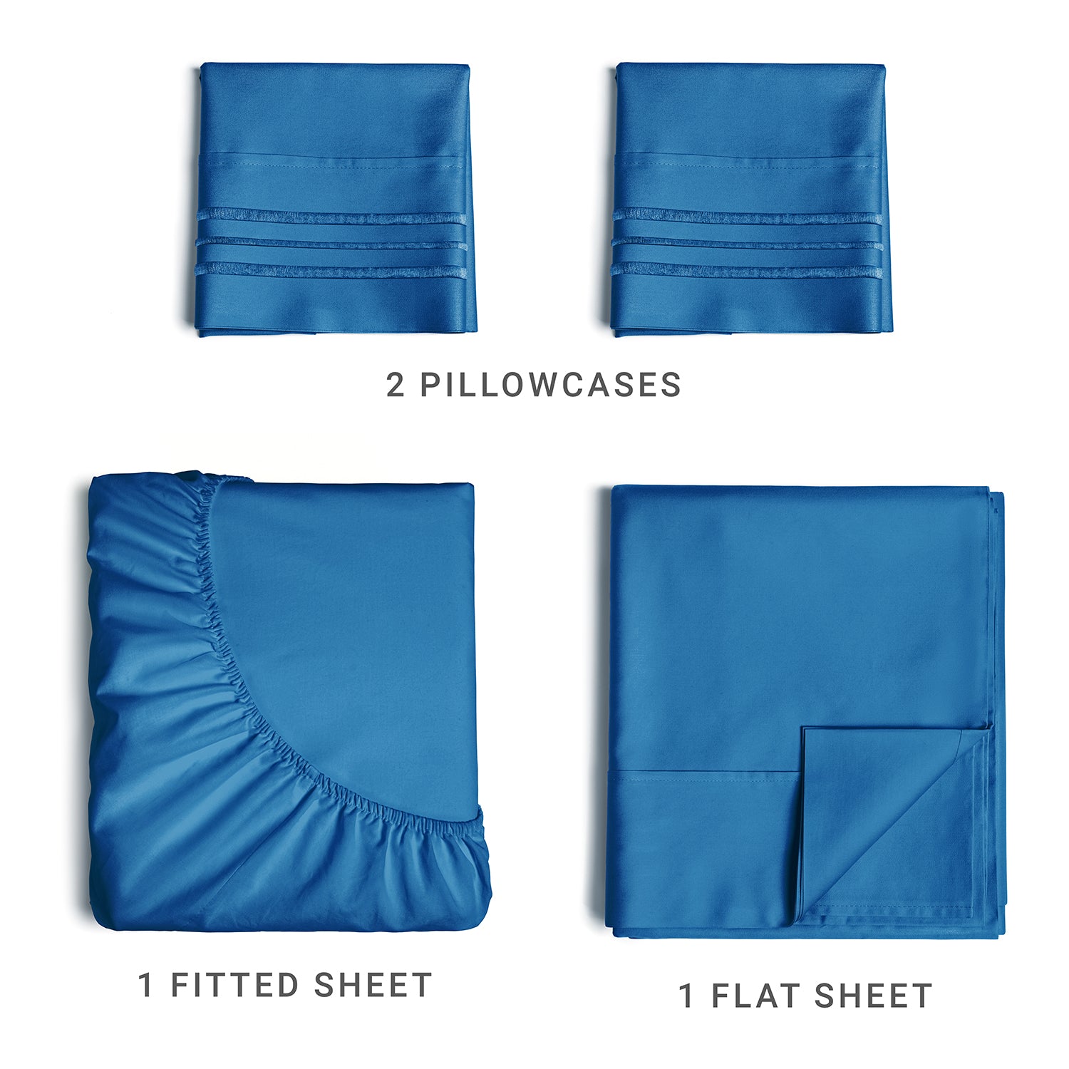 tes 4pc Sheet Set New Colors/Patterns - Royal Blue