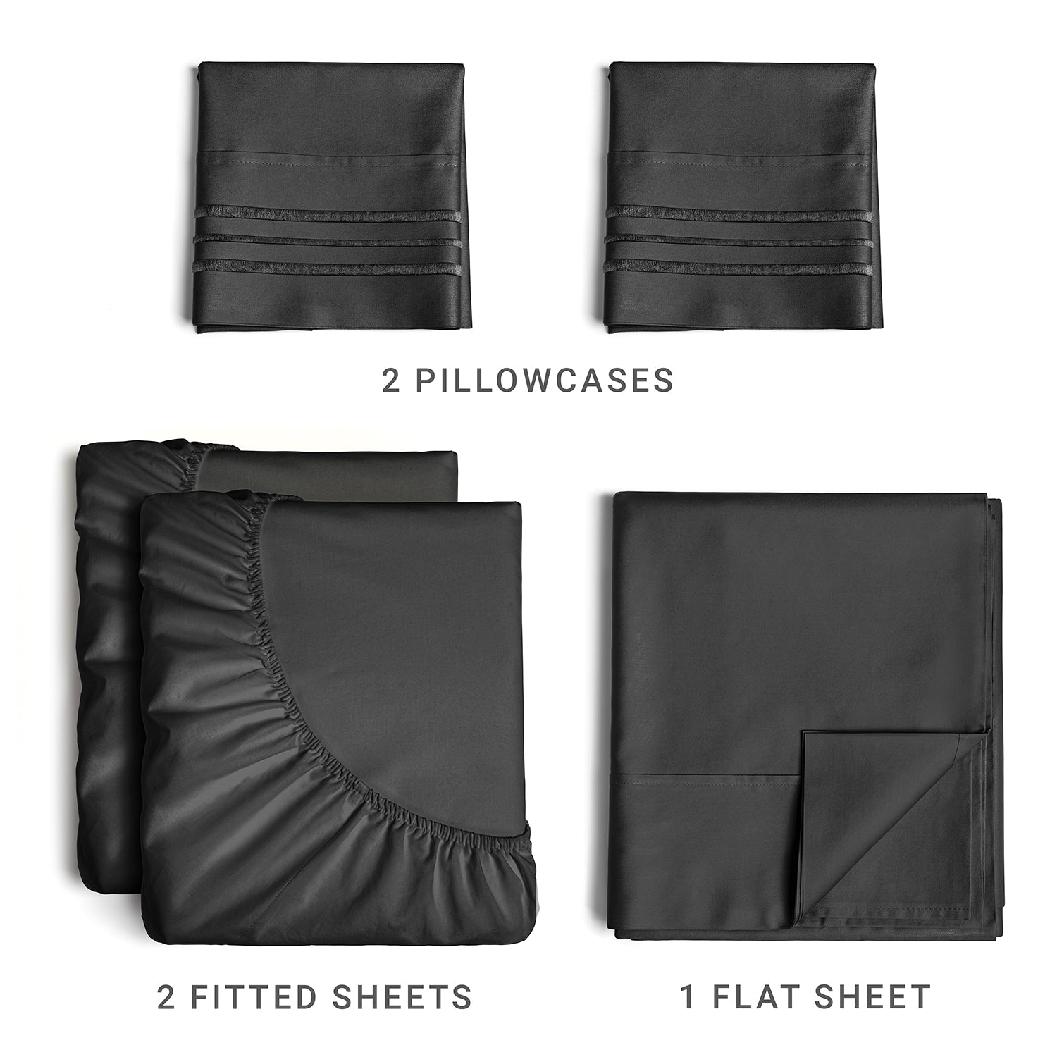 4 Piece Sheet Set - Black
