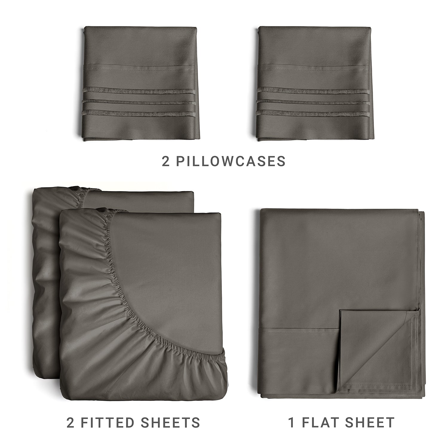 4 Piece Sheet Set - Dark Grey