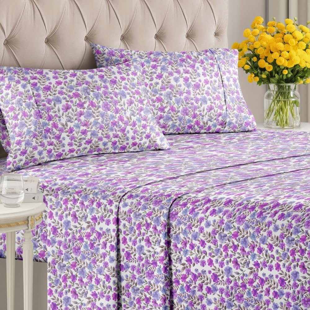 tes 4 Piece Floral Sheet Set