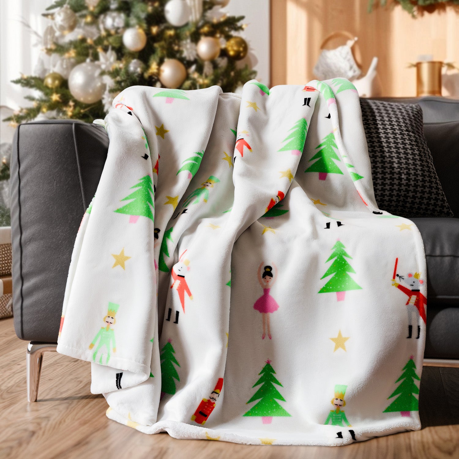 tes Christmas Printed Flannel Blanket