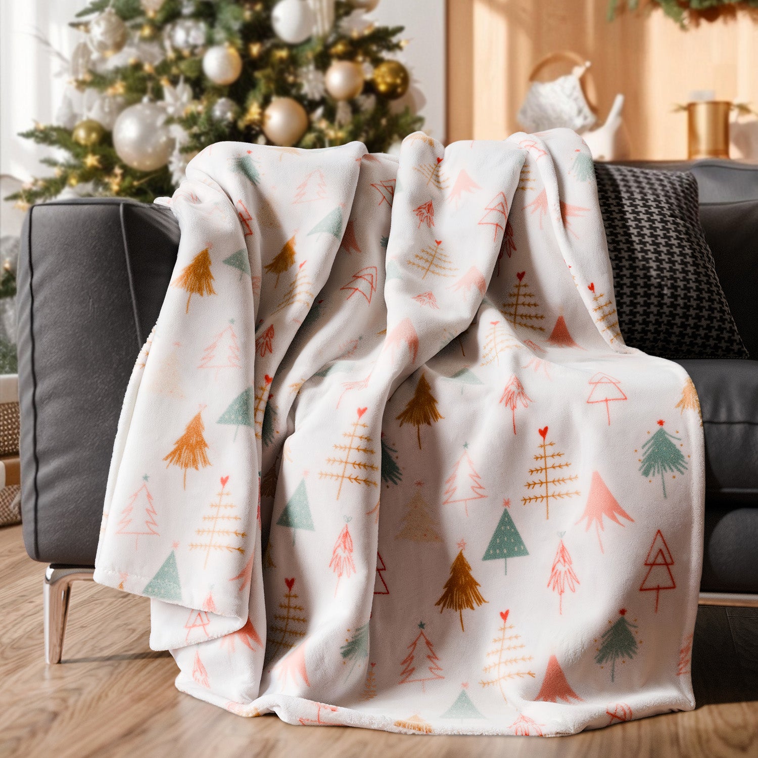 tes Christmas Printed Flannel Blanket