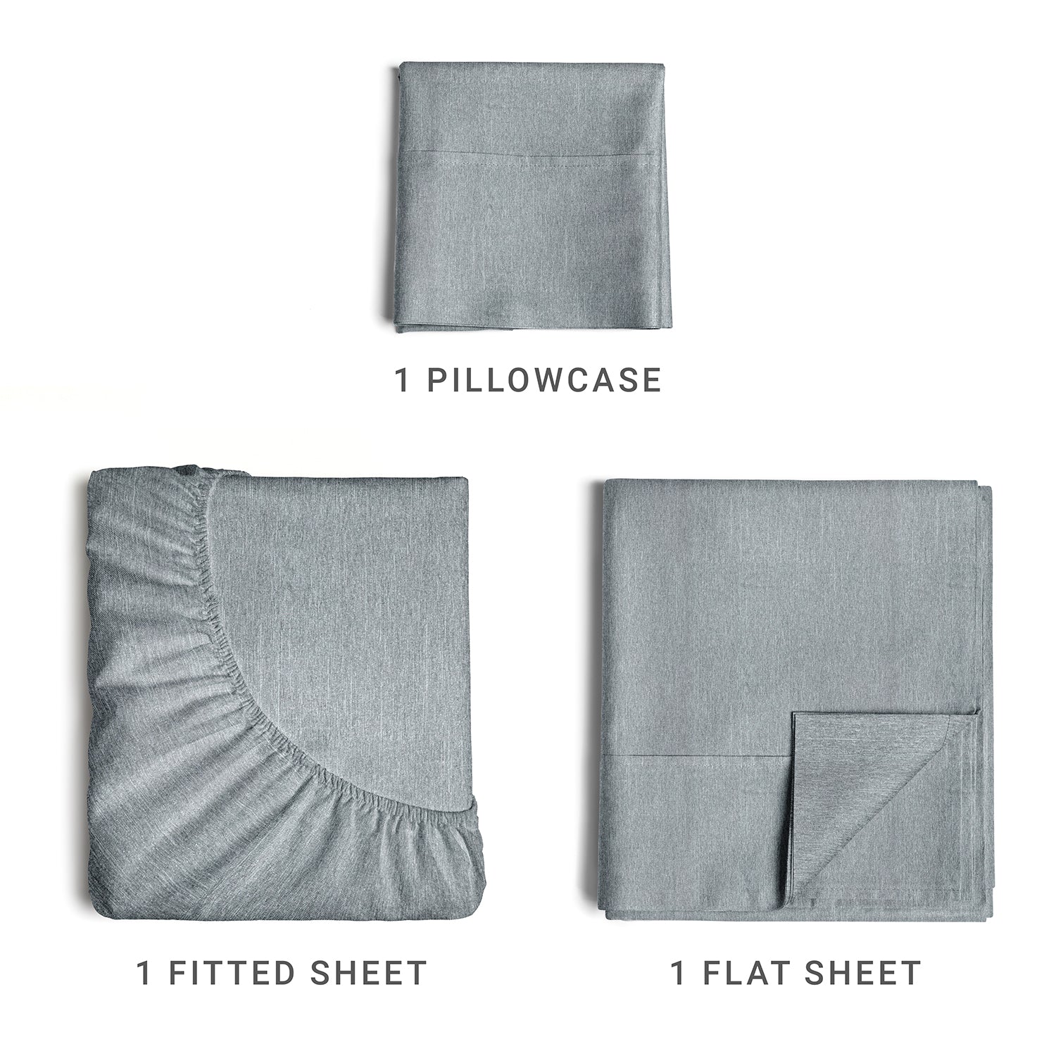 tes 4pc Sheet Set New Colors/Patterns - Heathered Blue