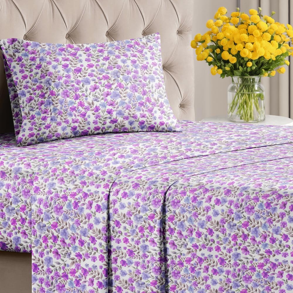 tes 4 Piece Floral Sheet Set