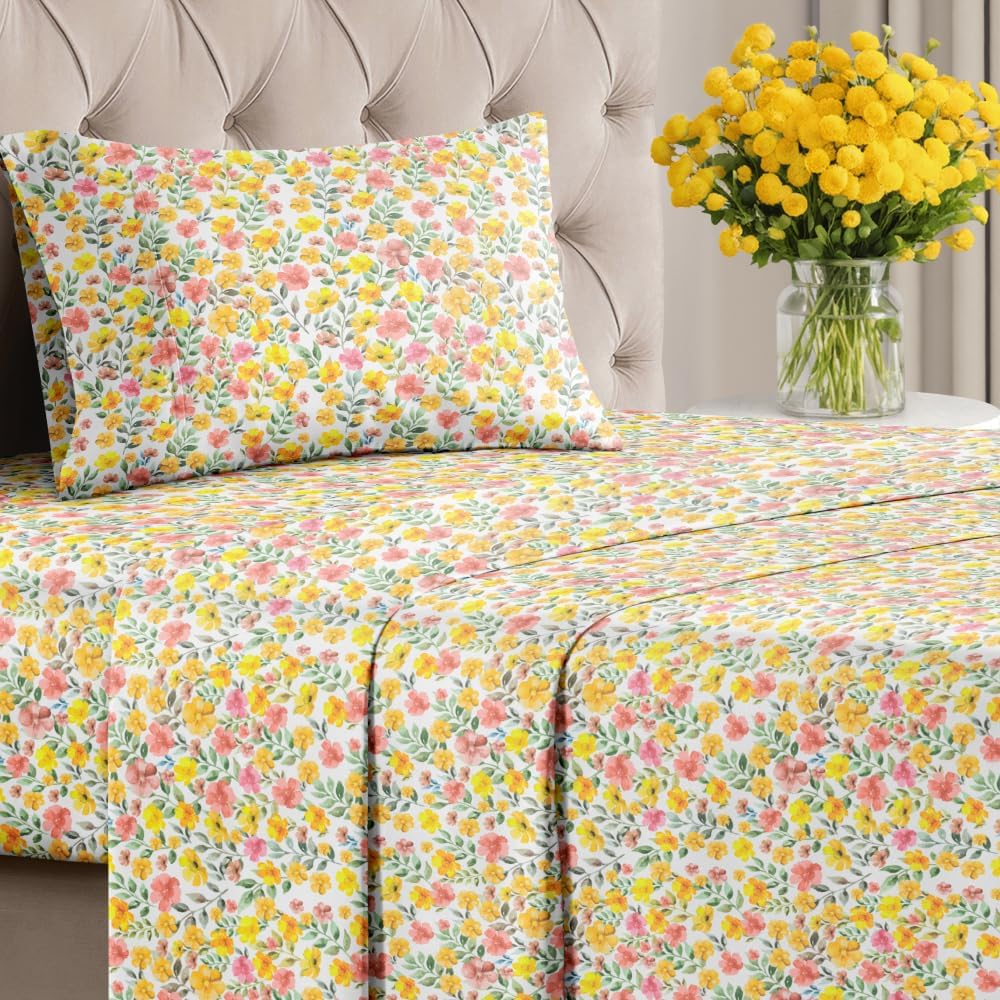 tes 4 Piece Floral Sheet Set