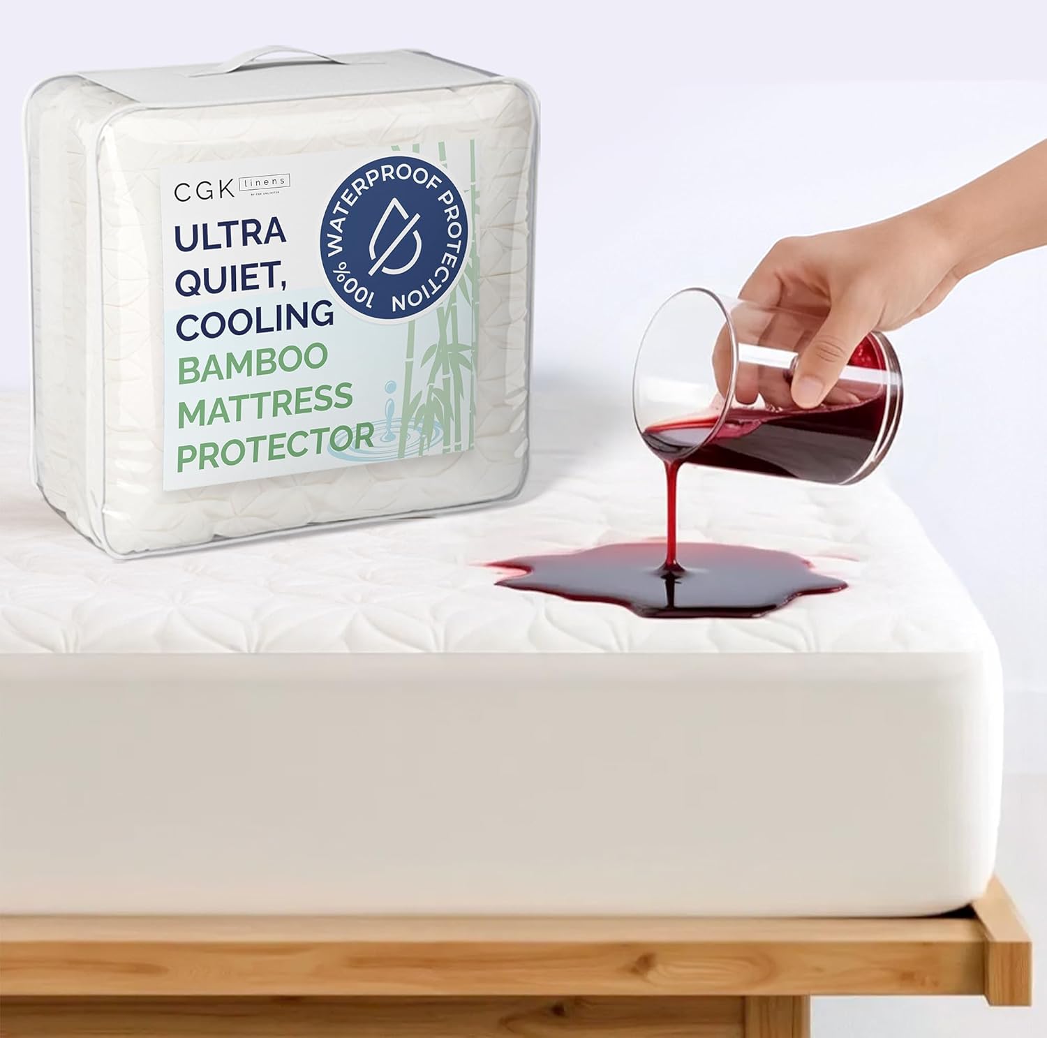 tes Premium Waterproof Bamboo Mattress Cover