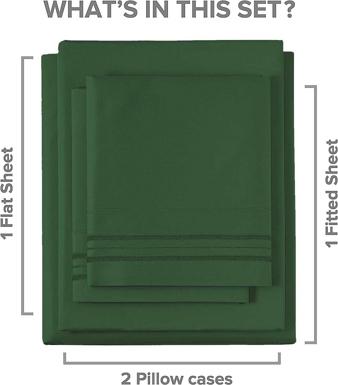 4 Piece Deep Pocket Sheet Set New Colors - Emerald Green