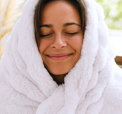 Wrap yourself in ultra-soft carved faux rabbit fur.