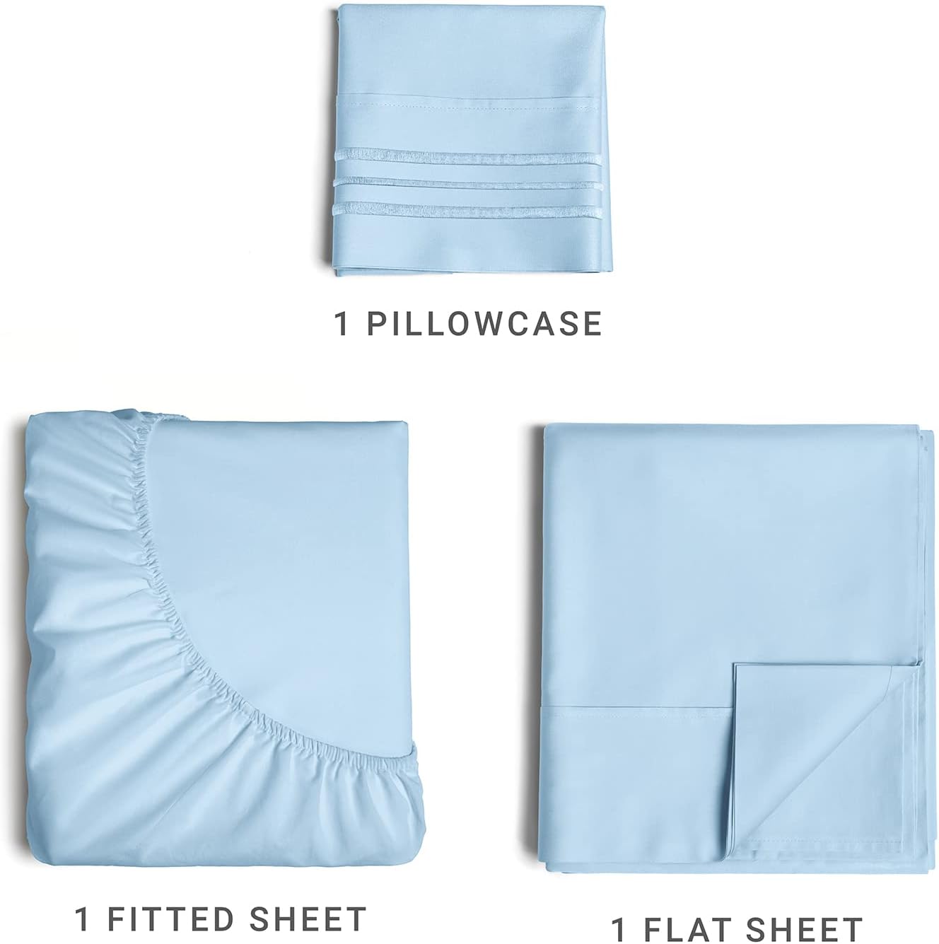 4 Piece Sheet Set - Light Blue