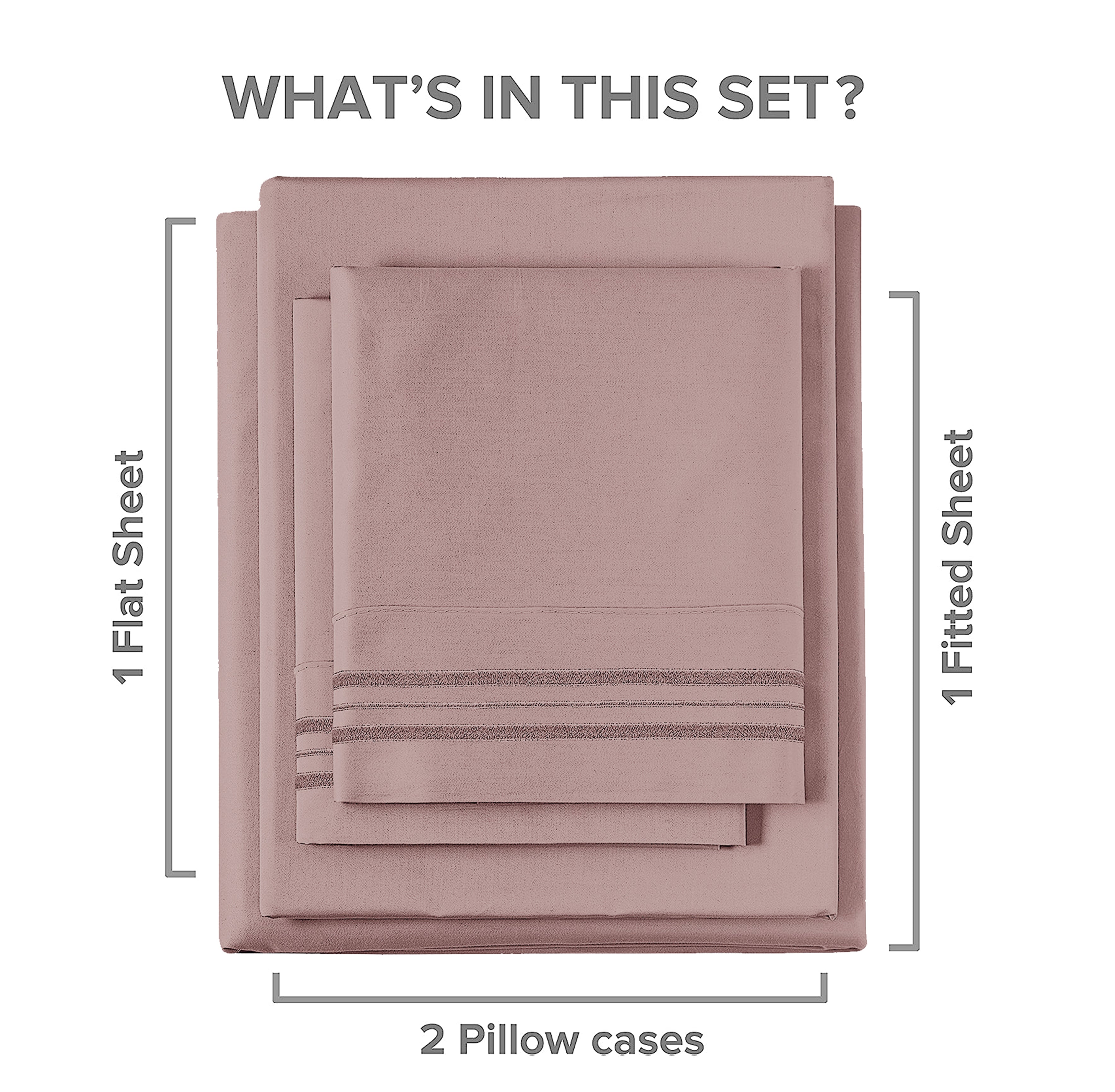 4 Piece Deep Pocket Sheet Set New Colors - Mauve