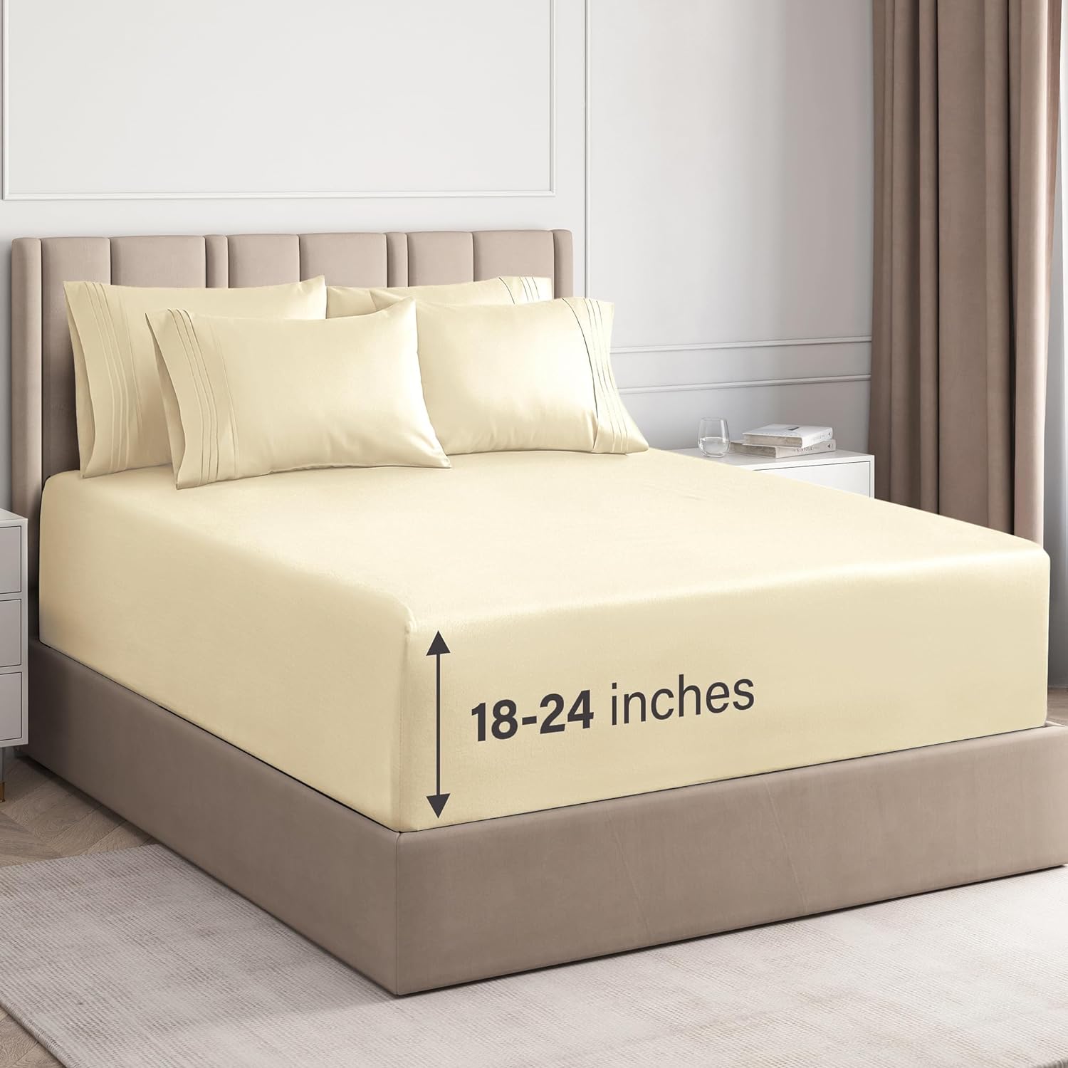 tes 6 Piece Deep Pocket Sheet Set