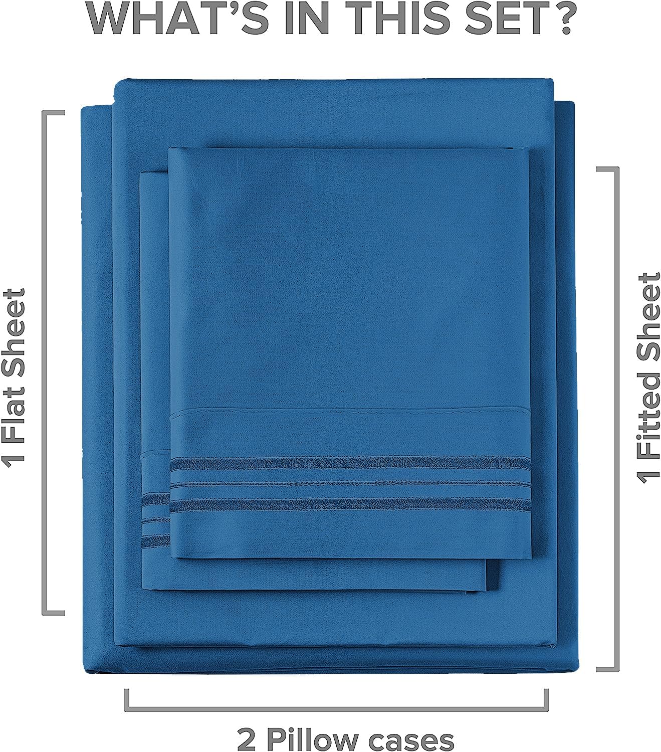4 Piece Deep Pocket Sheet Set New Colors - Royal Blue