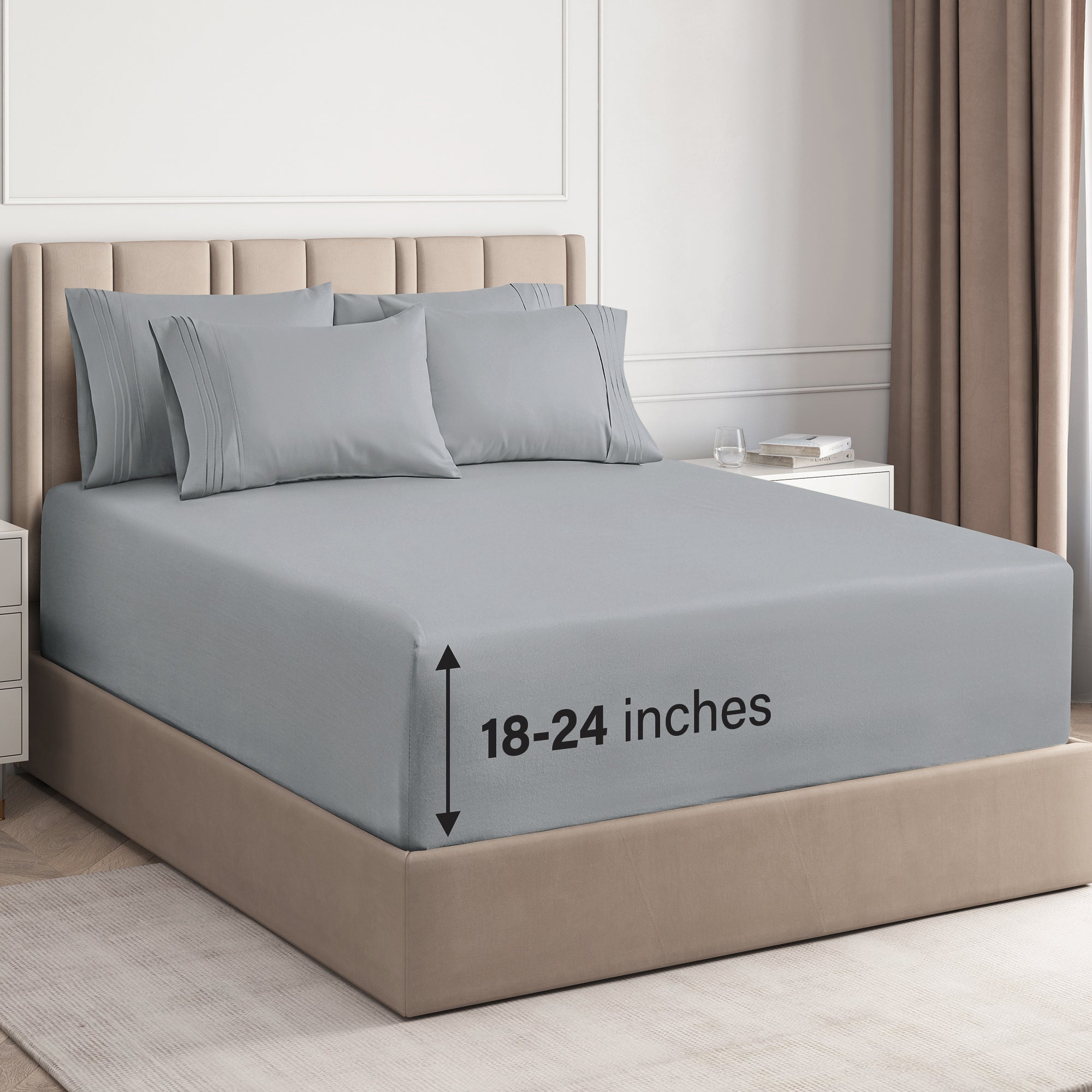 tes 6 Piece Deep Pocket Sheet Set