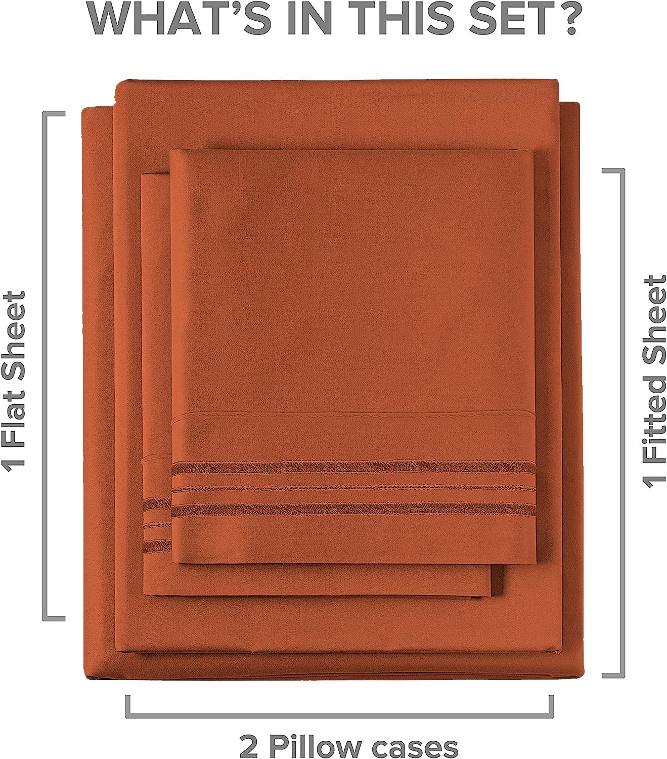 4 Piece Deep Pocket Sheet Set New Colors - Terracotta