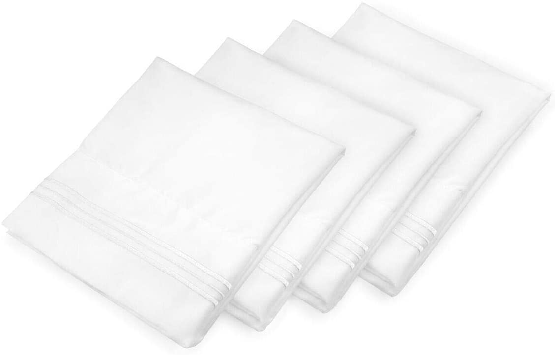 tes 4 Pillowcase Set - White