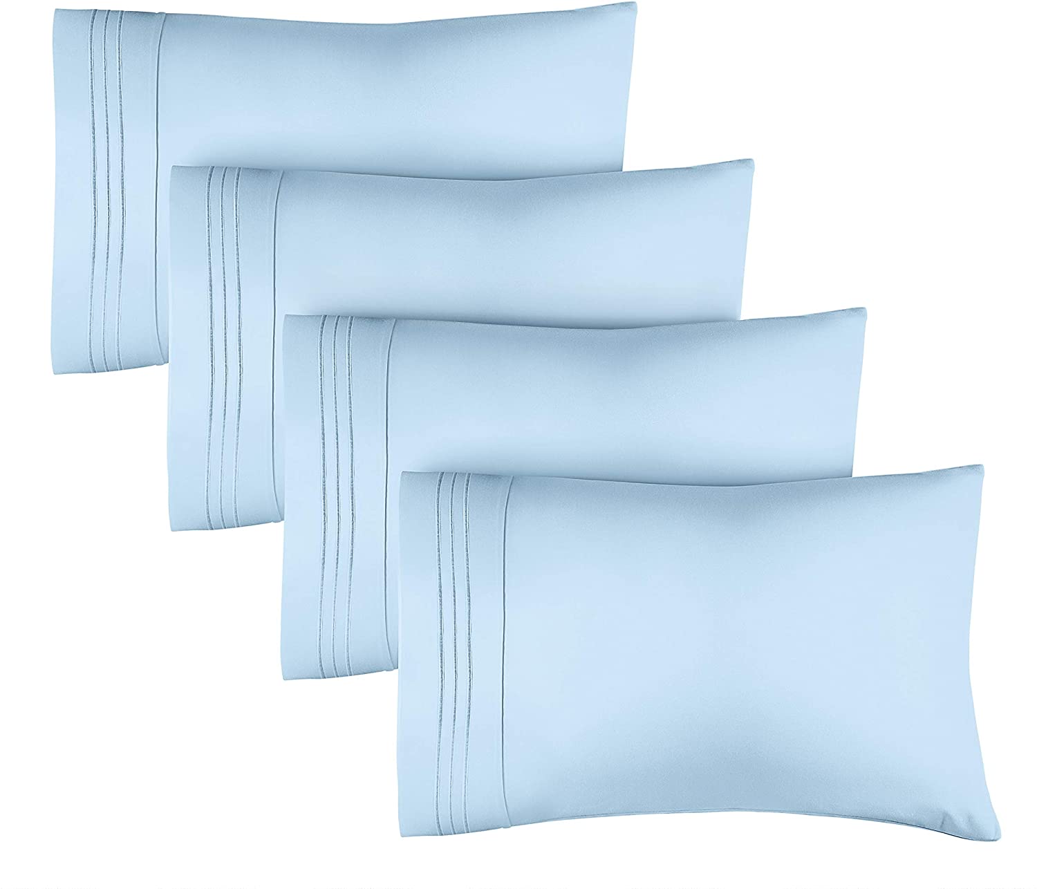 tes 4 Pillowcase Set - Light Blue