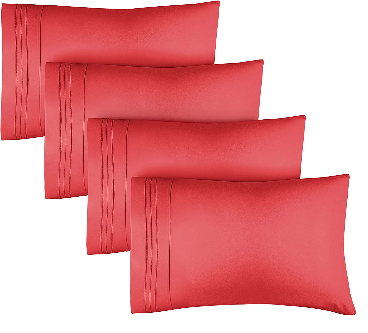tes 4 Pillowcase Set - Red