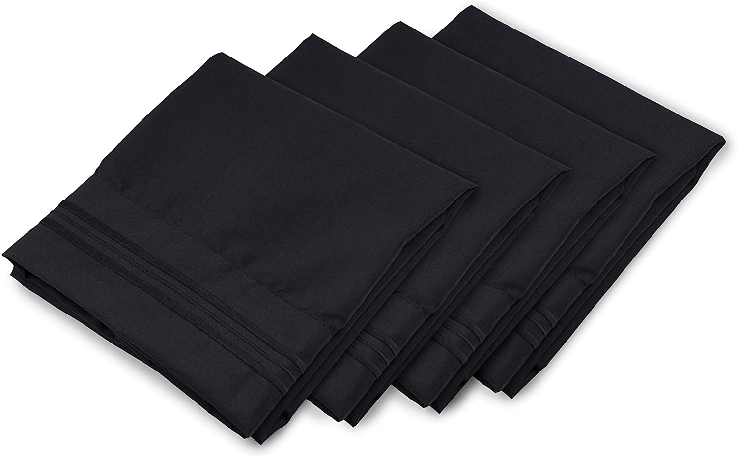 tes 4 Pillowcase Set - Black