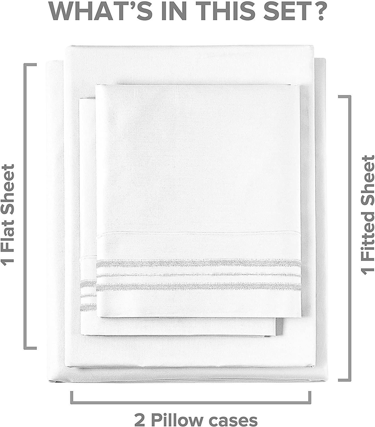tes 6 Piece Deep Pocket Sheet Set - White