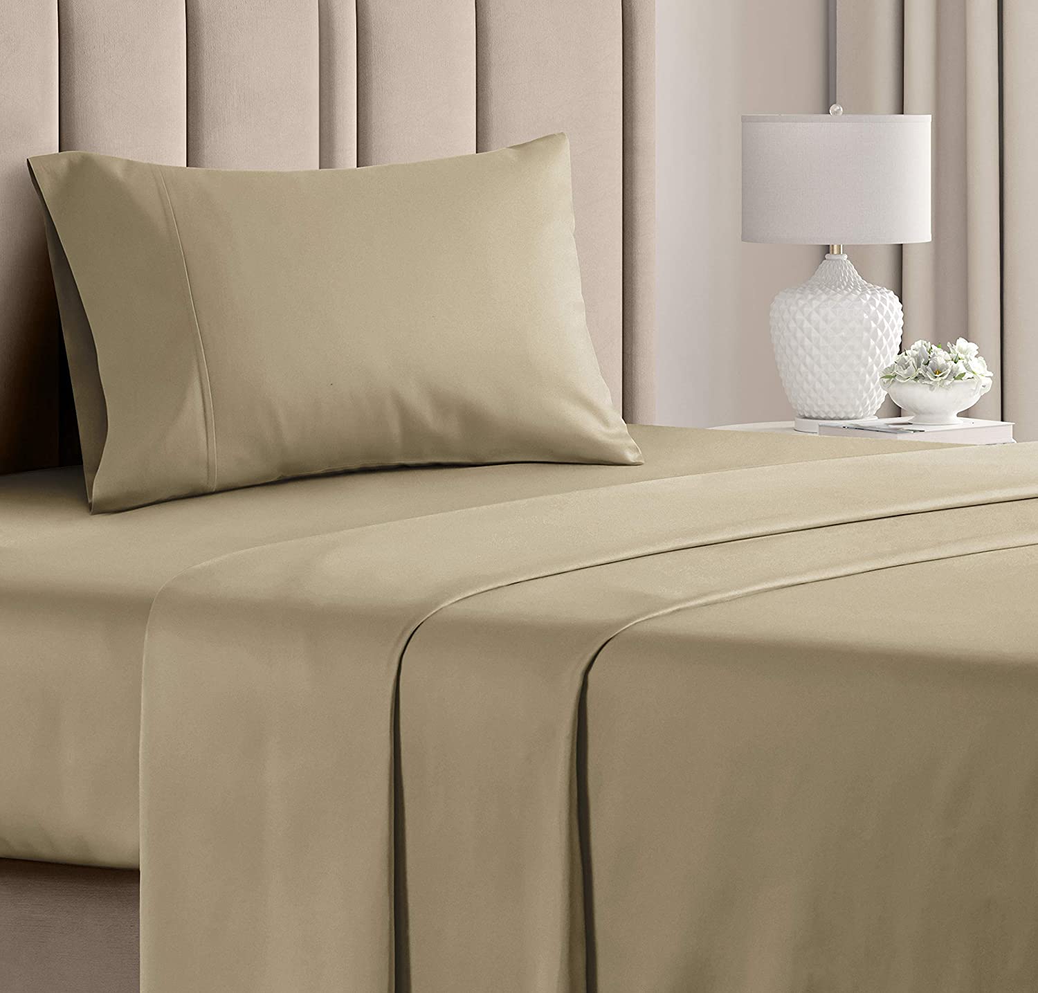 100% Cotton 400 Thread Count 4 Piece Sheet Set - Soft & Cozy Sateen Bed Sheets - CGK Linens