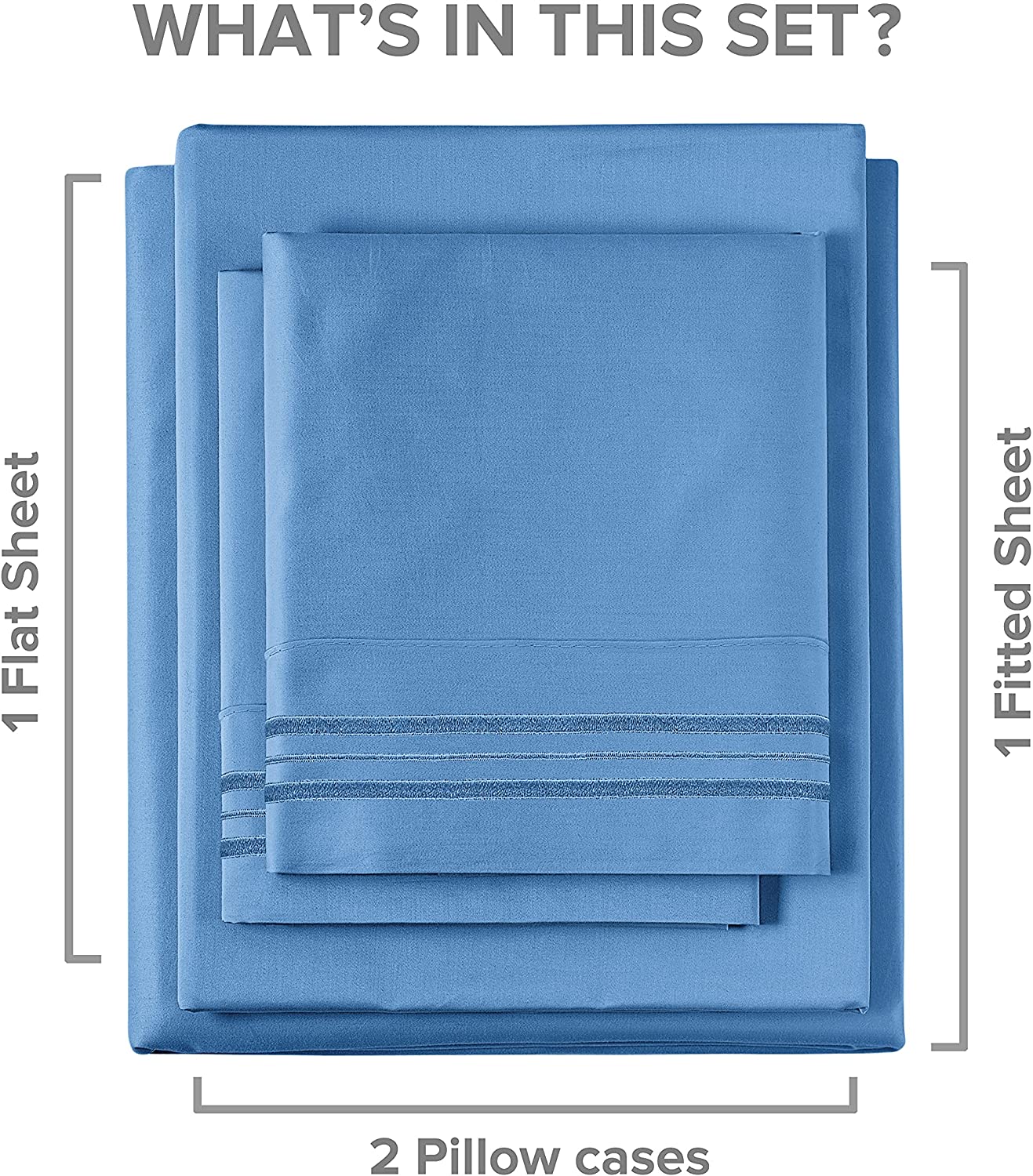 tes 6 Piece Deep Pocket Sheet Set - Denim Blue