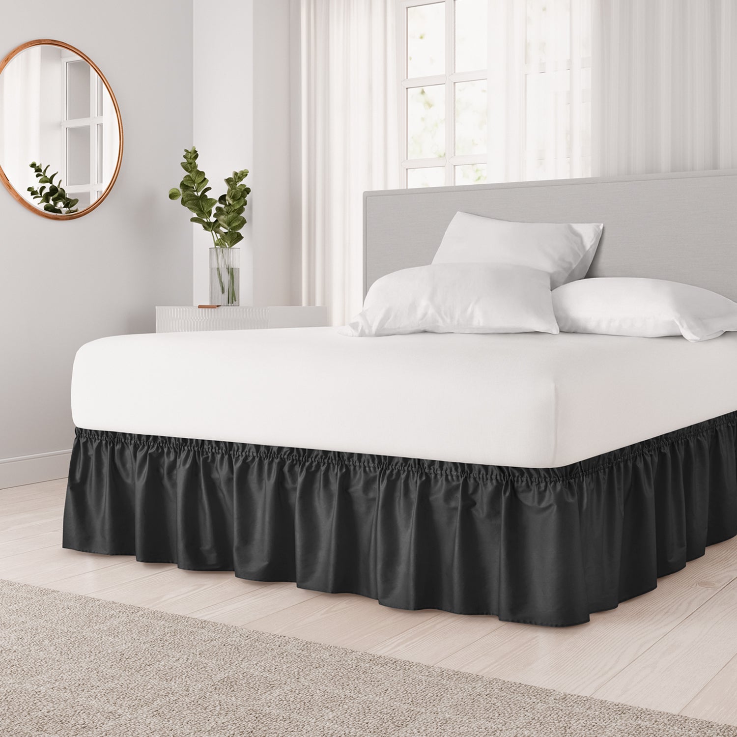 18 Inch King Bed Skirt Farmhouse Khaki Bed Skirt King Size 18 Inch