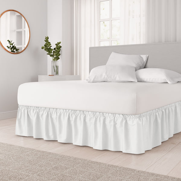 White ruffle bed skirt cheap