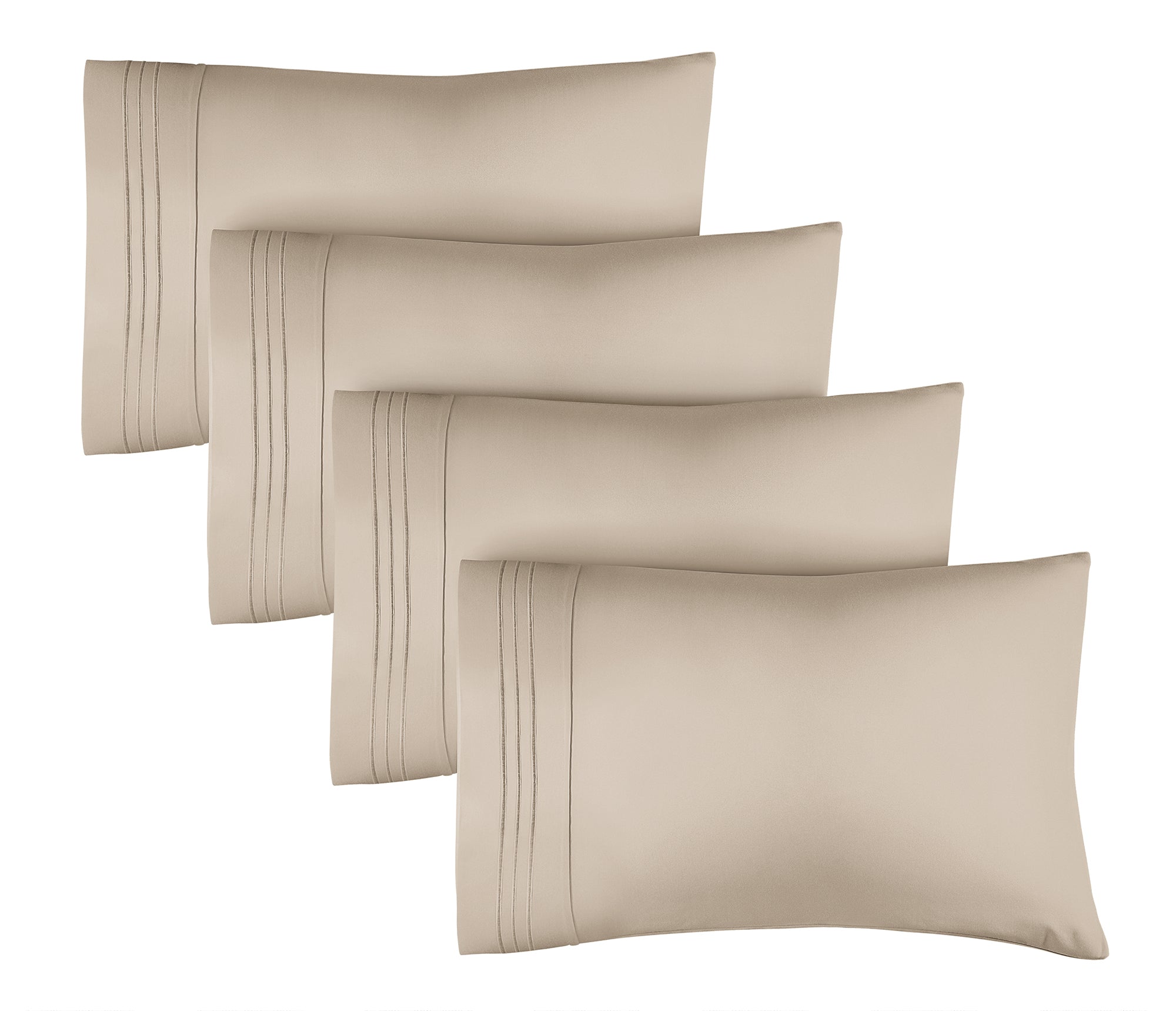Empyrean Bedding Set of 4 Pillow Cases, Queen Pillowcase Premium  Microfiber, Standard Size 20X30 Navy Blue 