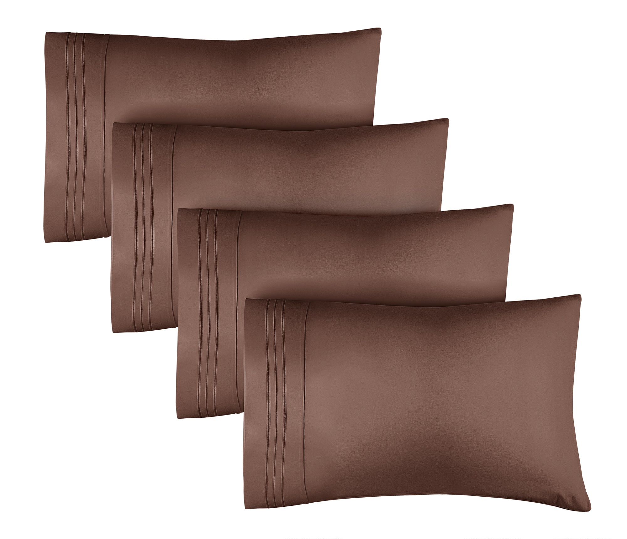 tes 4 Pillowcase Set - Brown