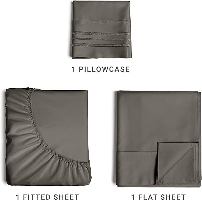 4 Piece Sheet Set - Dark Grey