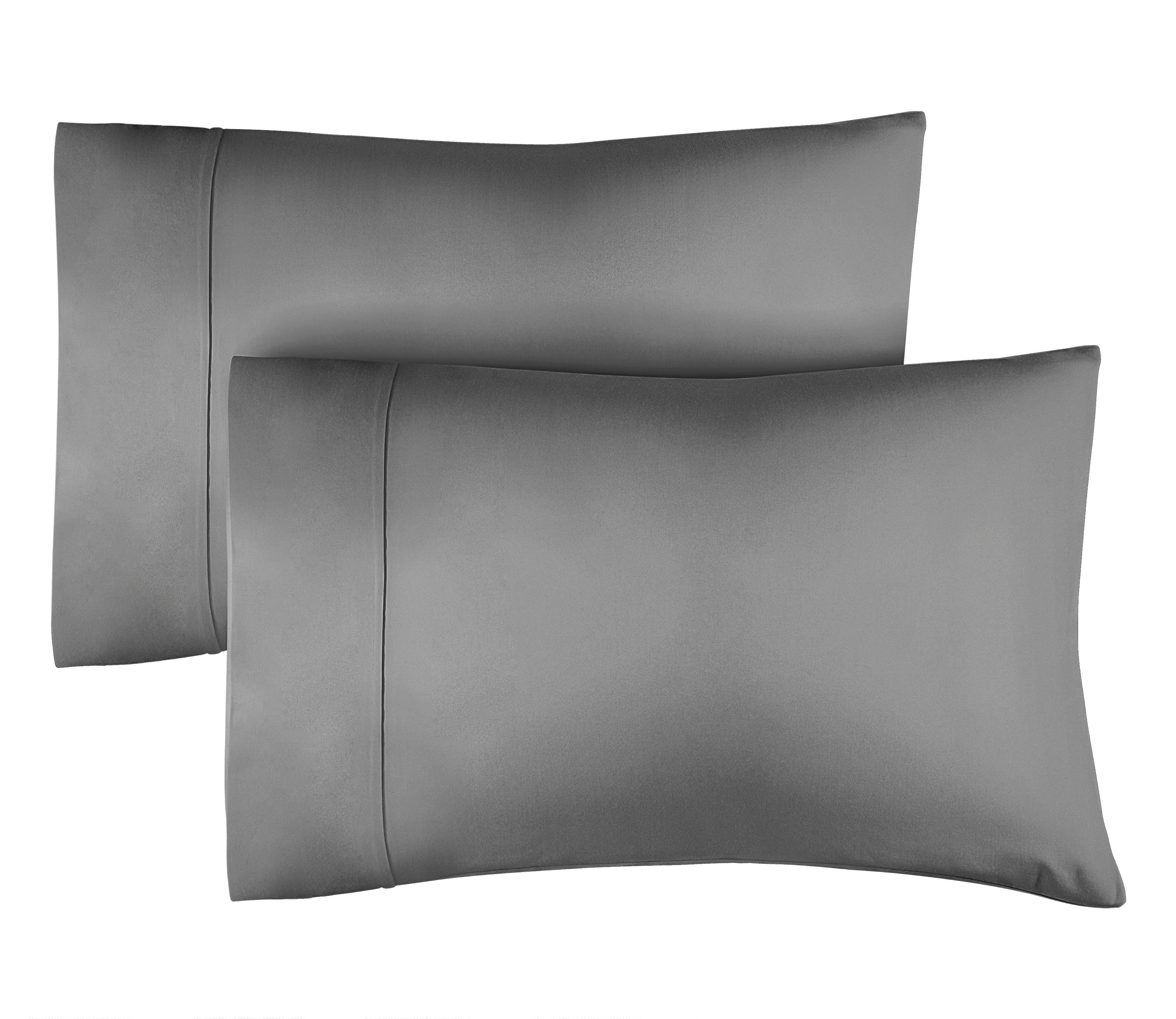 Basics 400 Thread Count Cotton Pillow Case, Standard, Set of 2, 30  L x 20 W, Smoke Blue
