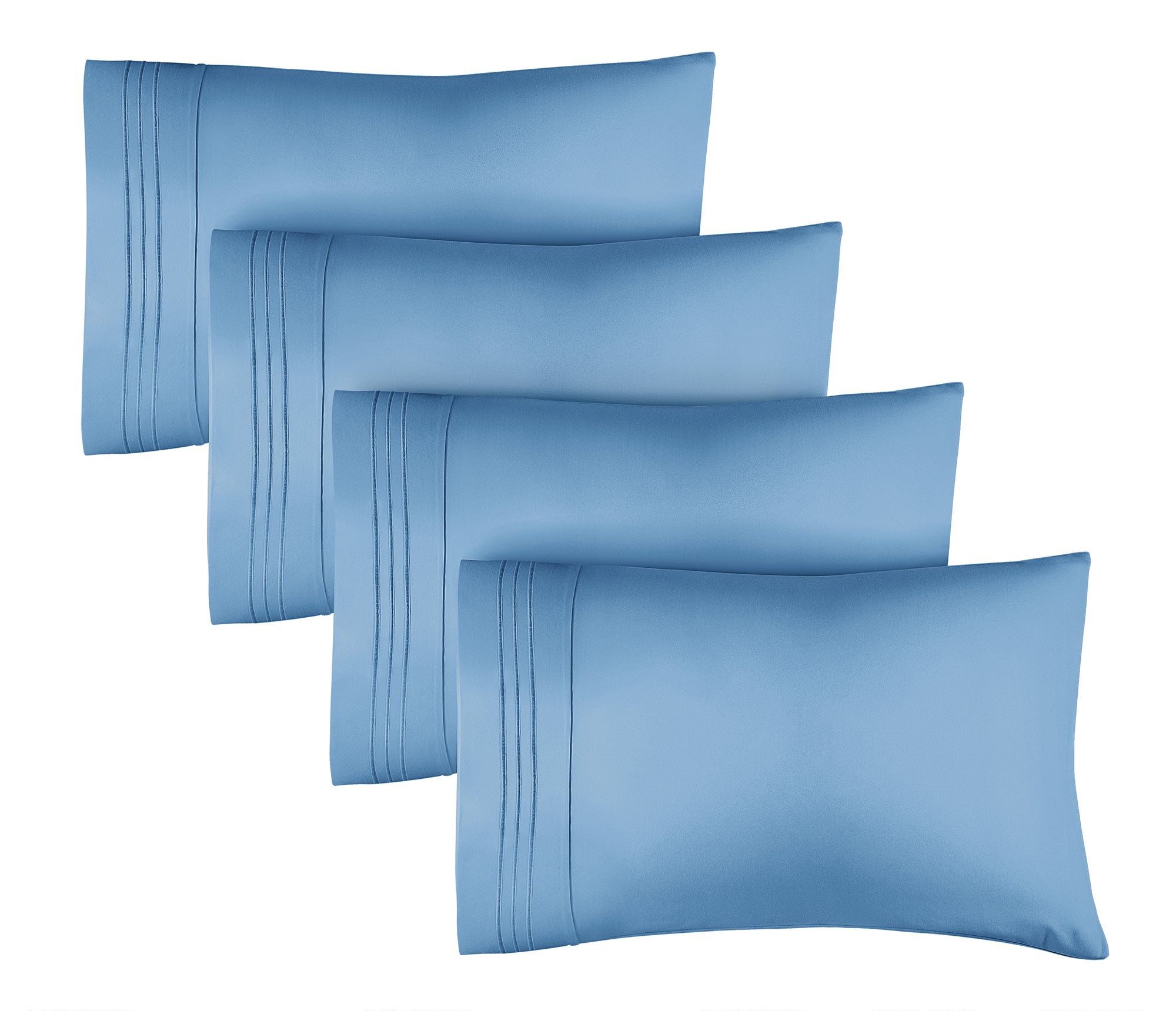 tes 4 Pillowcase Set - Denim Blue