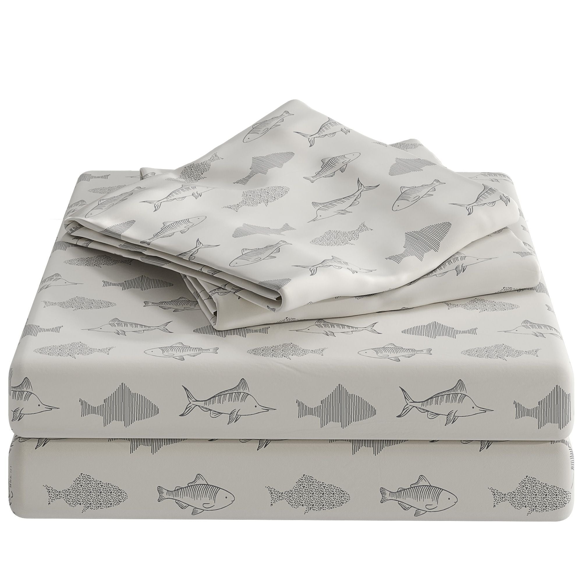 tes New Kids Sheet Set - Gray Fish
