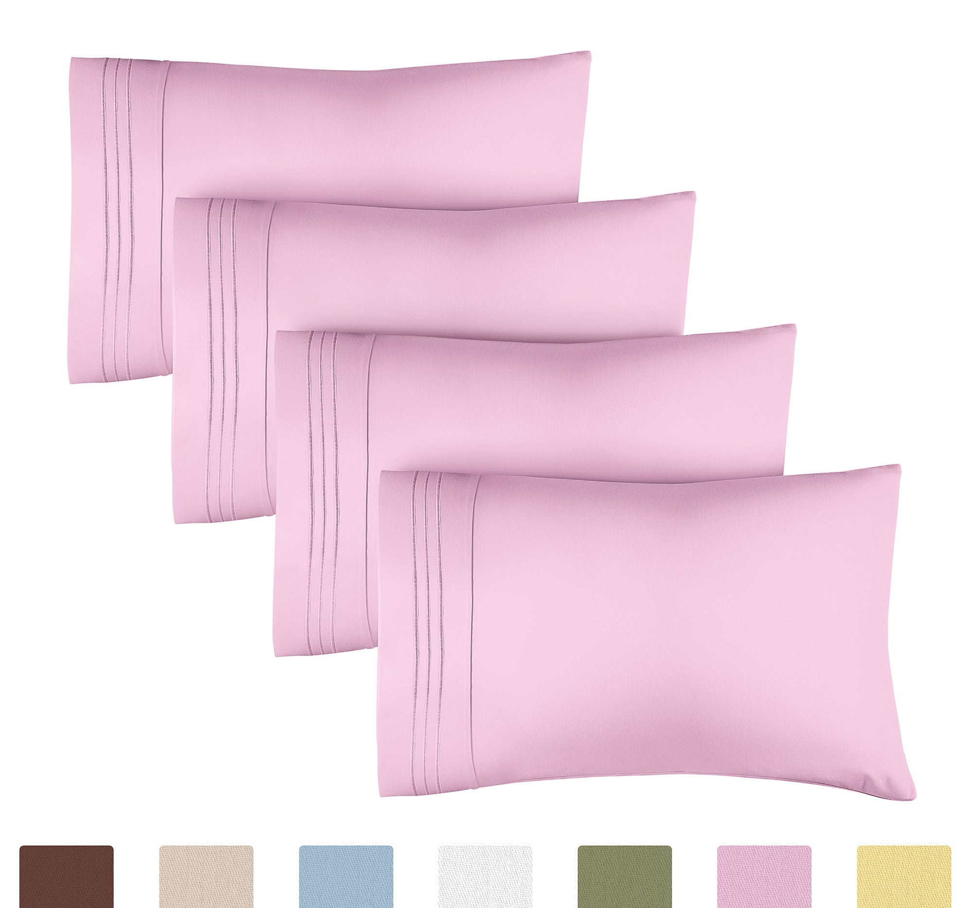 tes 4 Pillowcase Set - Light Pink
