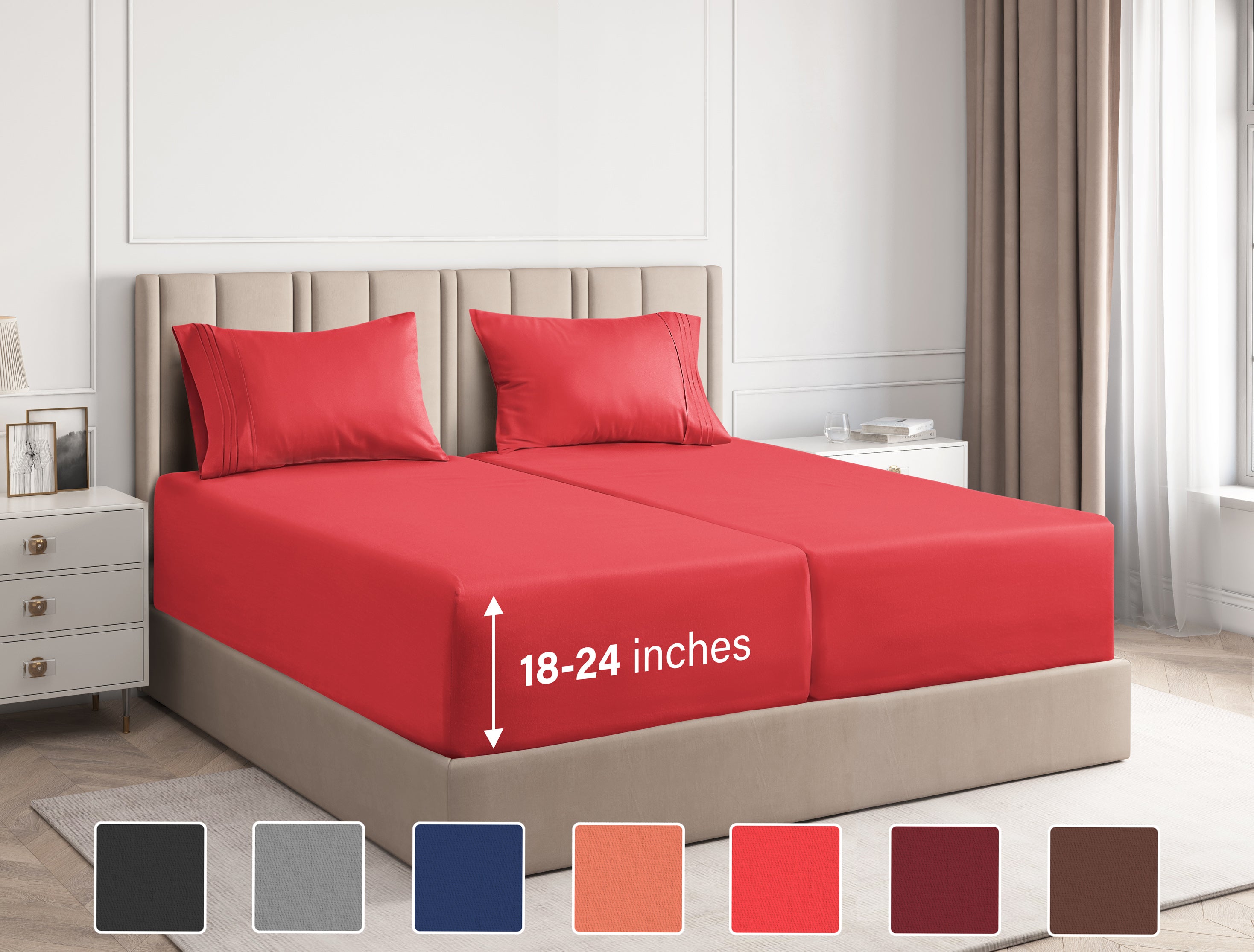 21 inches EXTRA DEEP POCKET - 600 Thread Count California King
