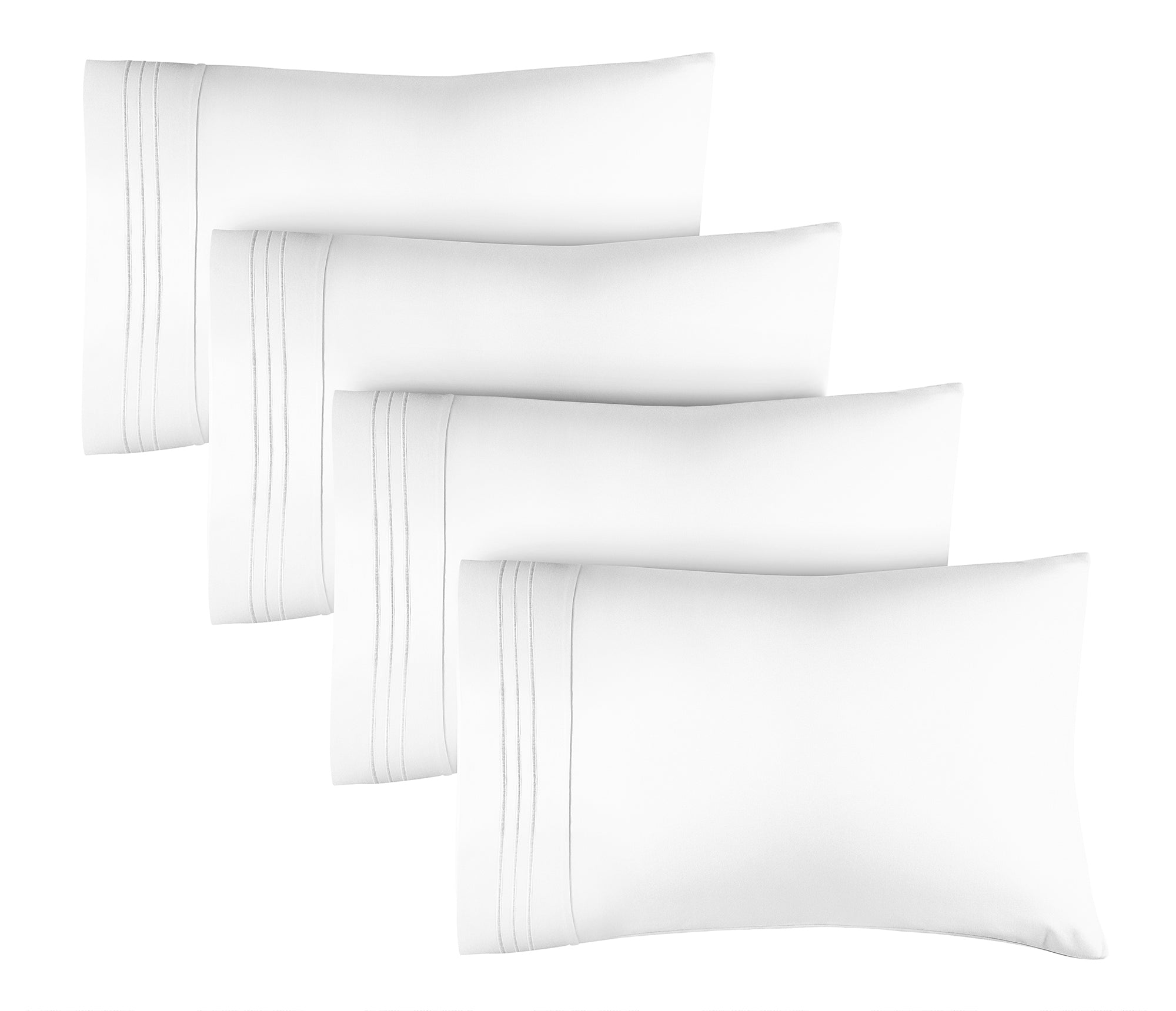 tes 4 Pillowcase Set - White